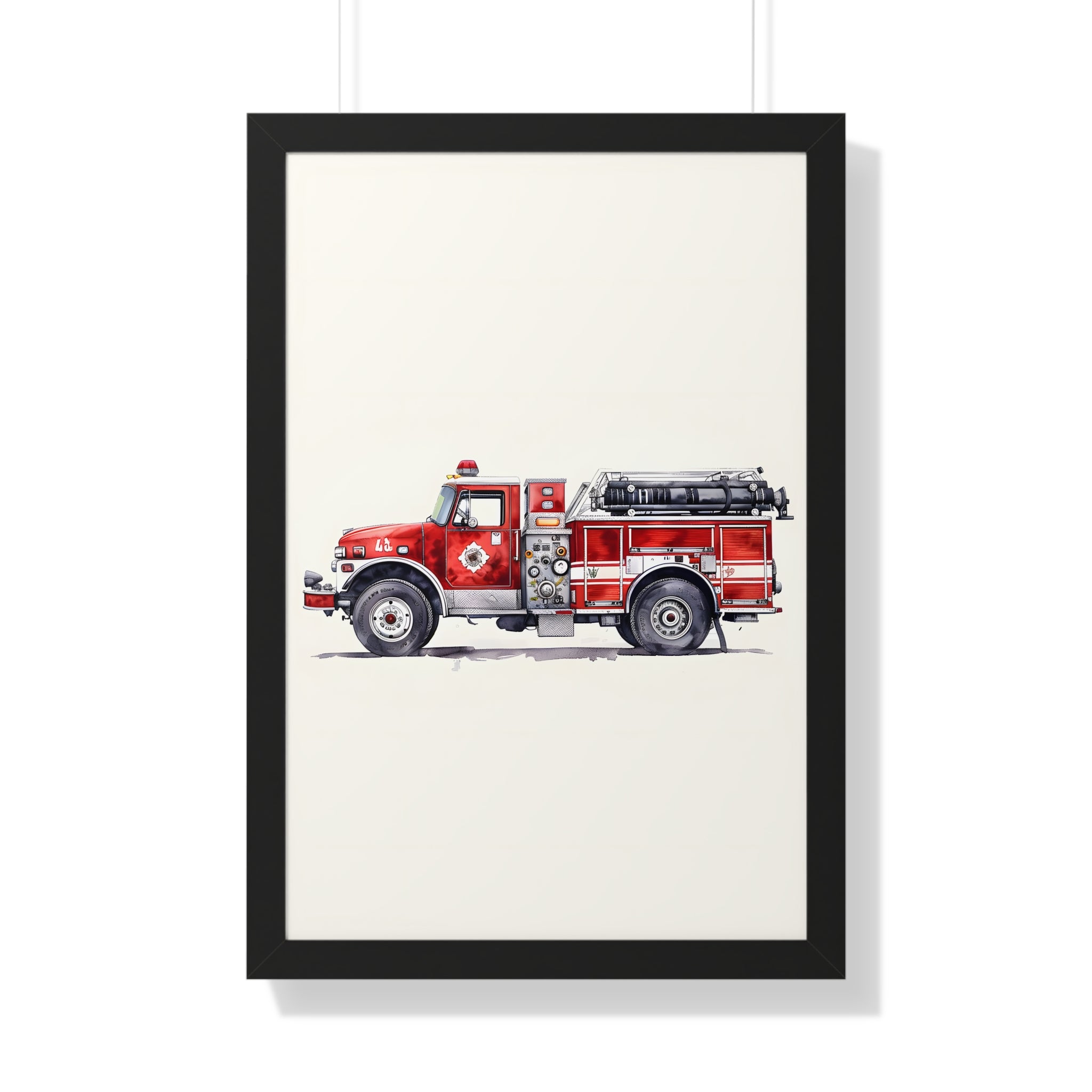 Framed Paper Print - Classic Pumper Firetruck
