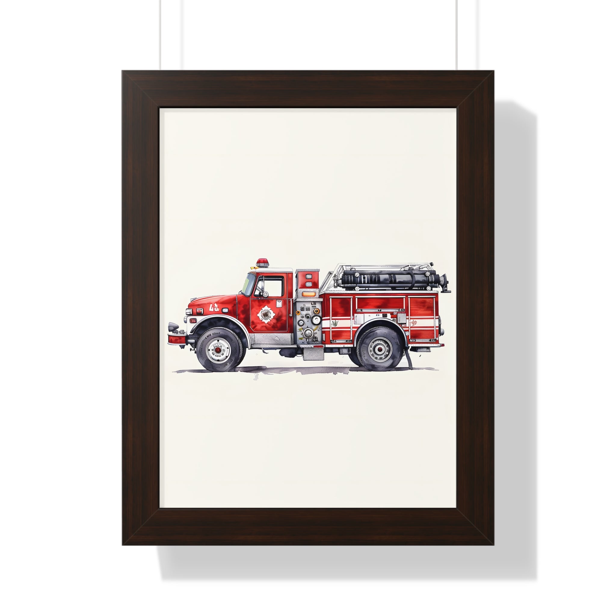 Framed Paper Print - Classic Pumper Firetruck