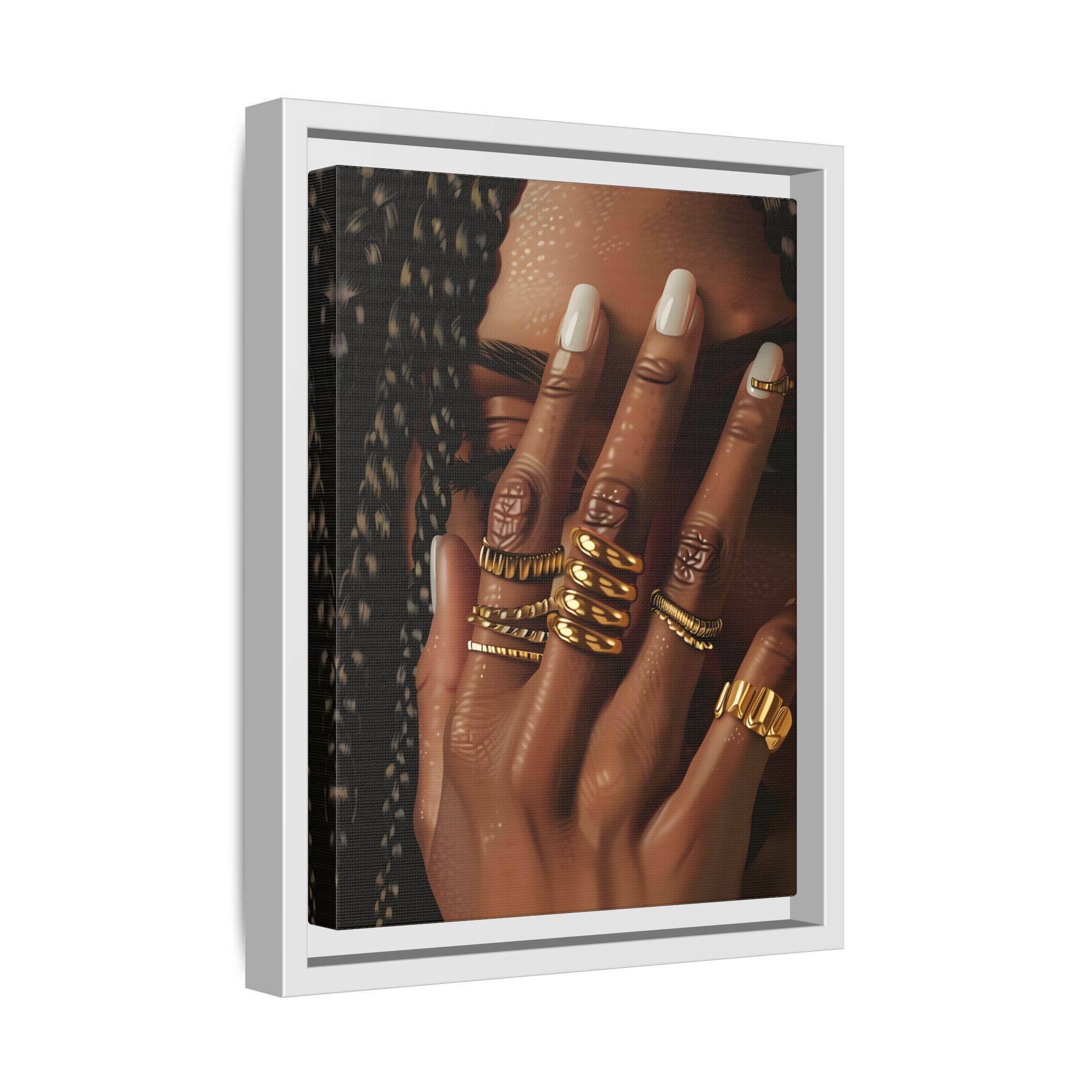 Framed Canvas - Braided Golden Ring Beauty