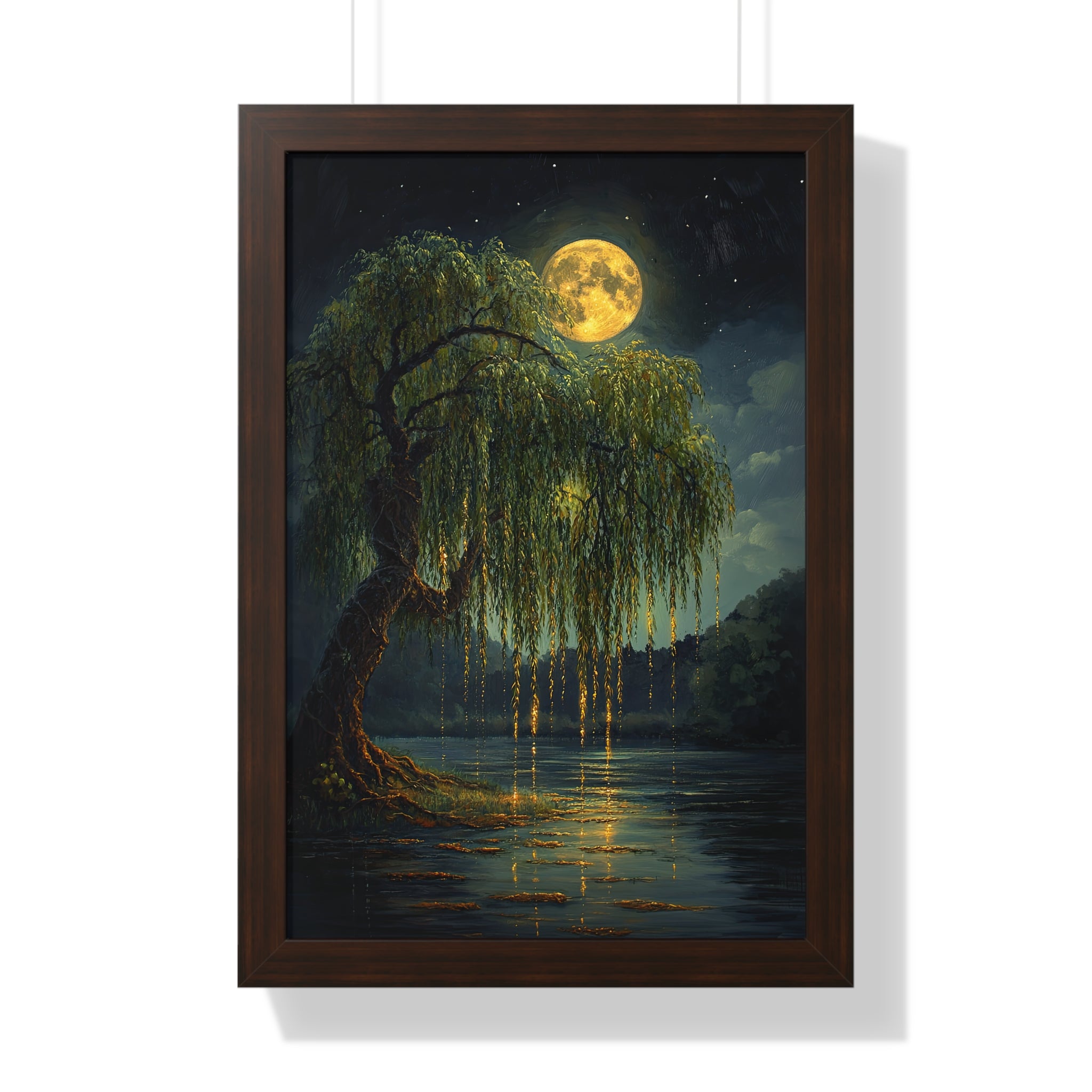 Framed Paper Print - Moonlit Willow Glow
