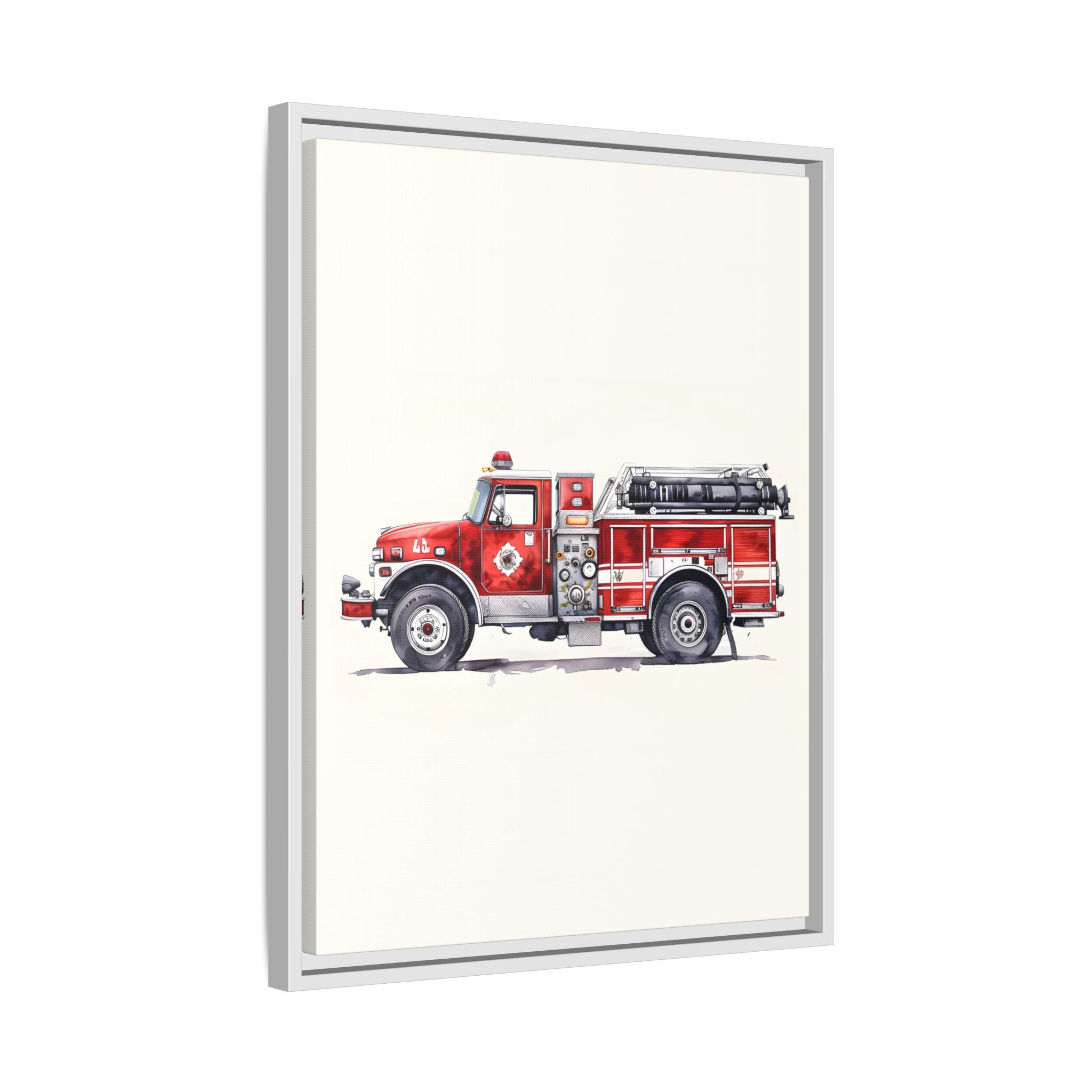Framed Canvas - Classic Pumper Firetruck