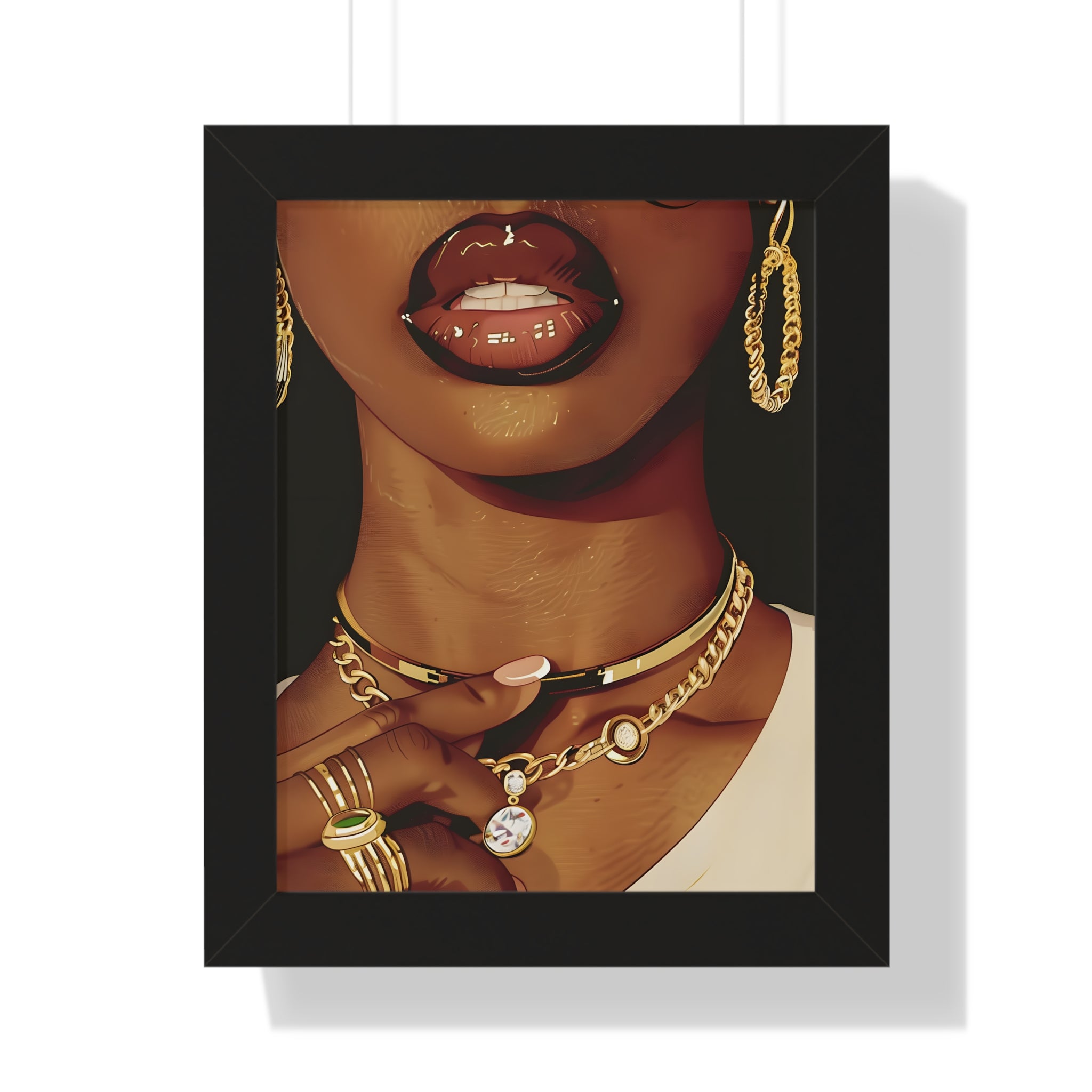 Framed Paper Print - Golden Luxe Confidence Portrait