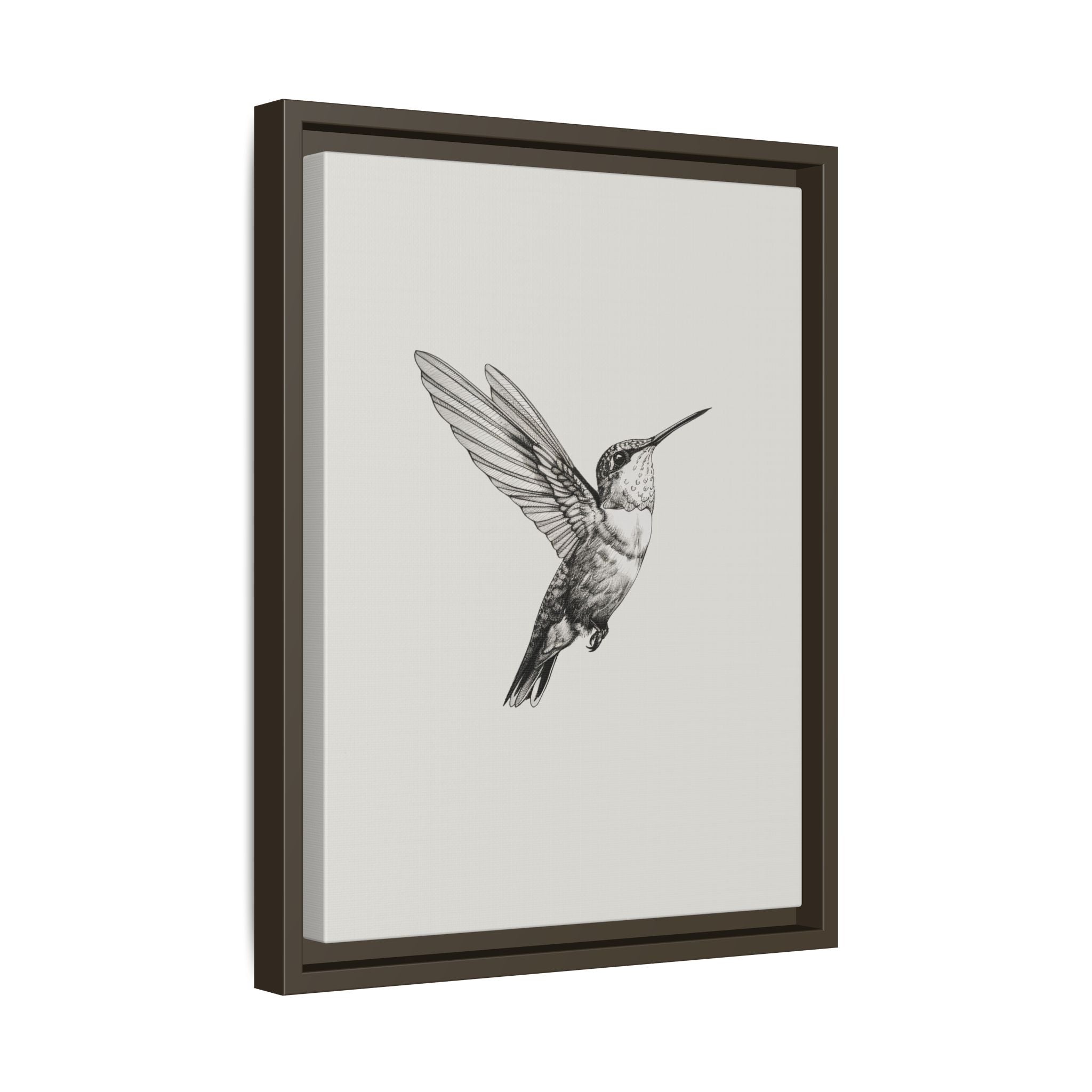 Framed Canvas - Flying Hummingbird Line Study