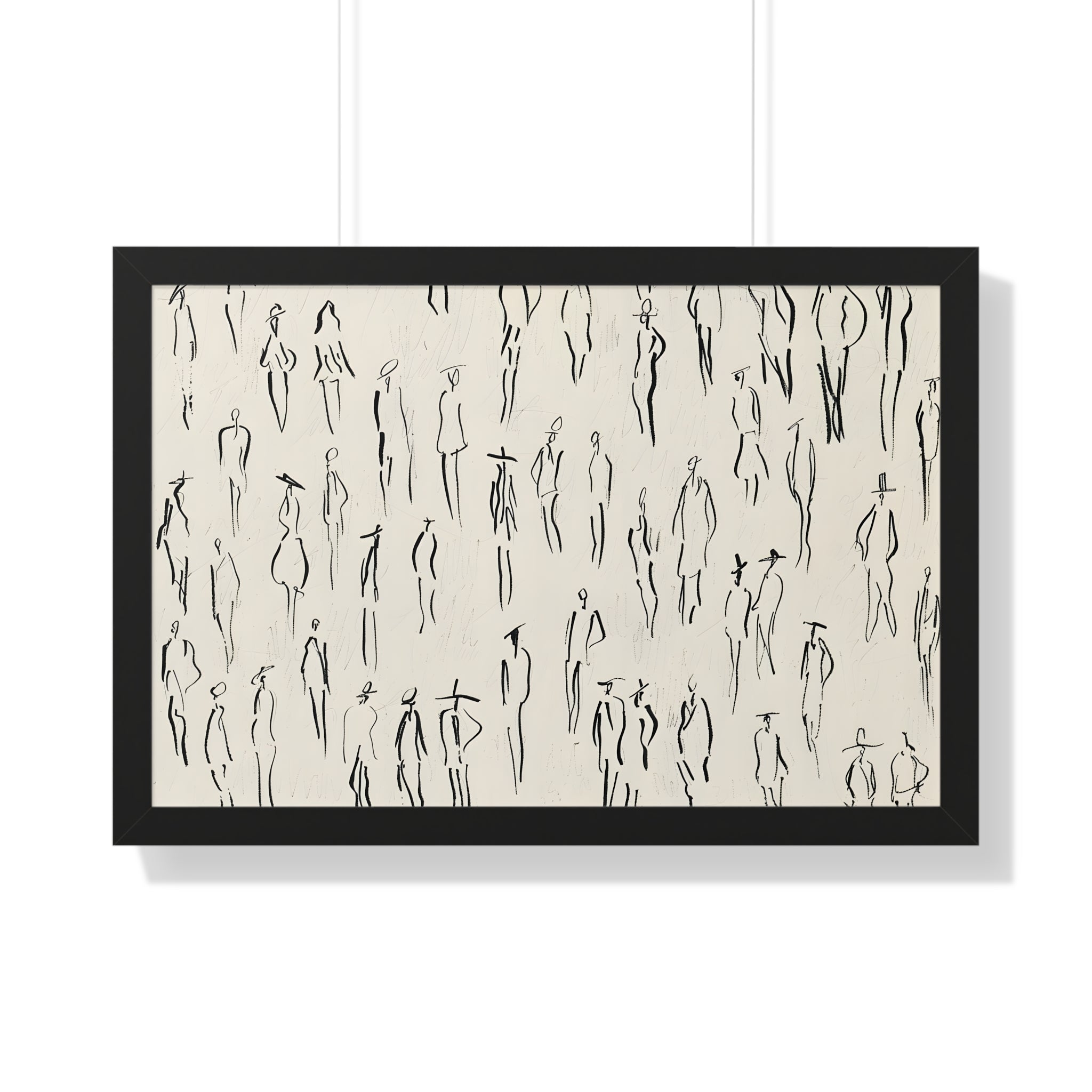 Framed Paper Print - Crowd in Motion Linework
