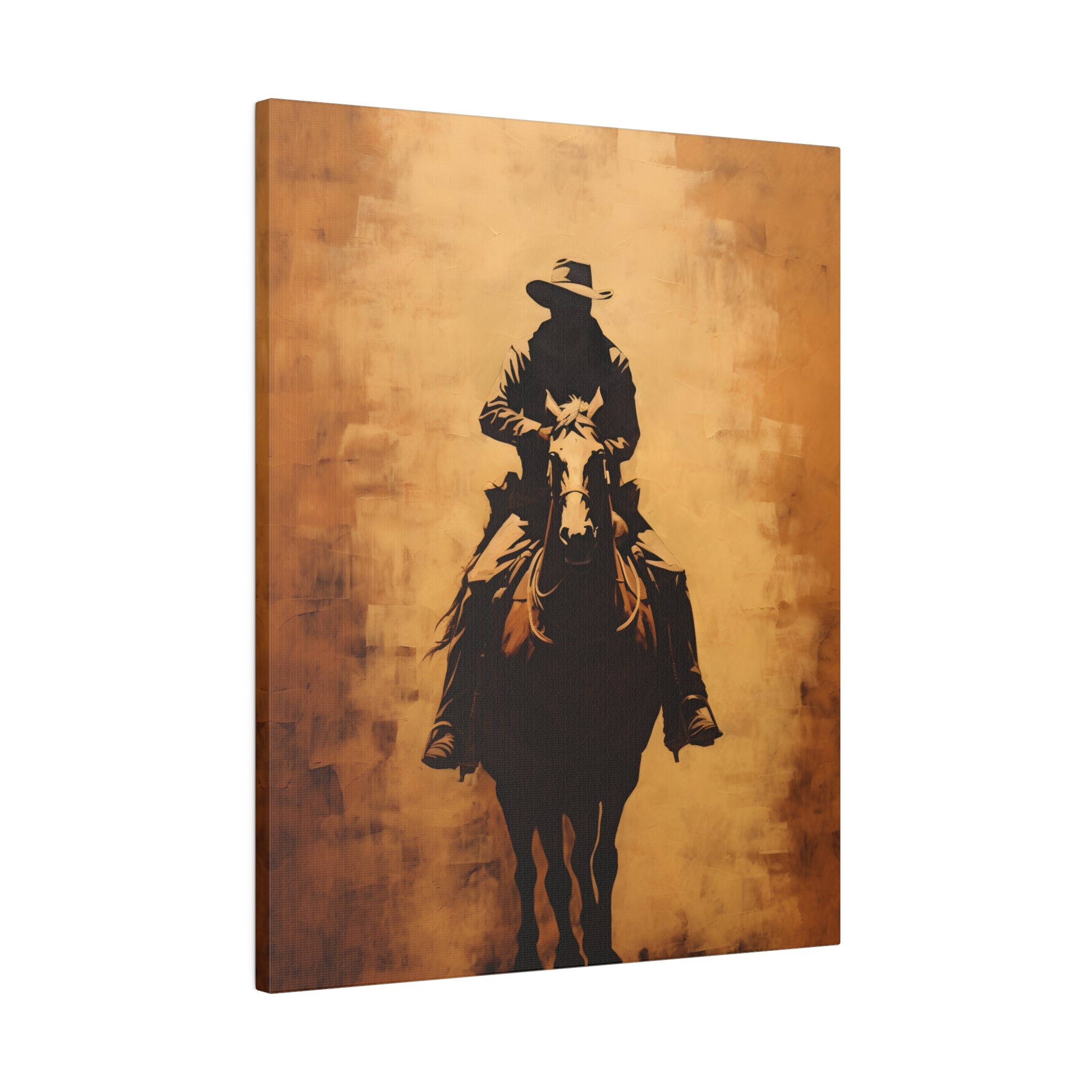 .75" Matte Canvas - Cowboy Rider Silhouette