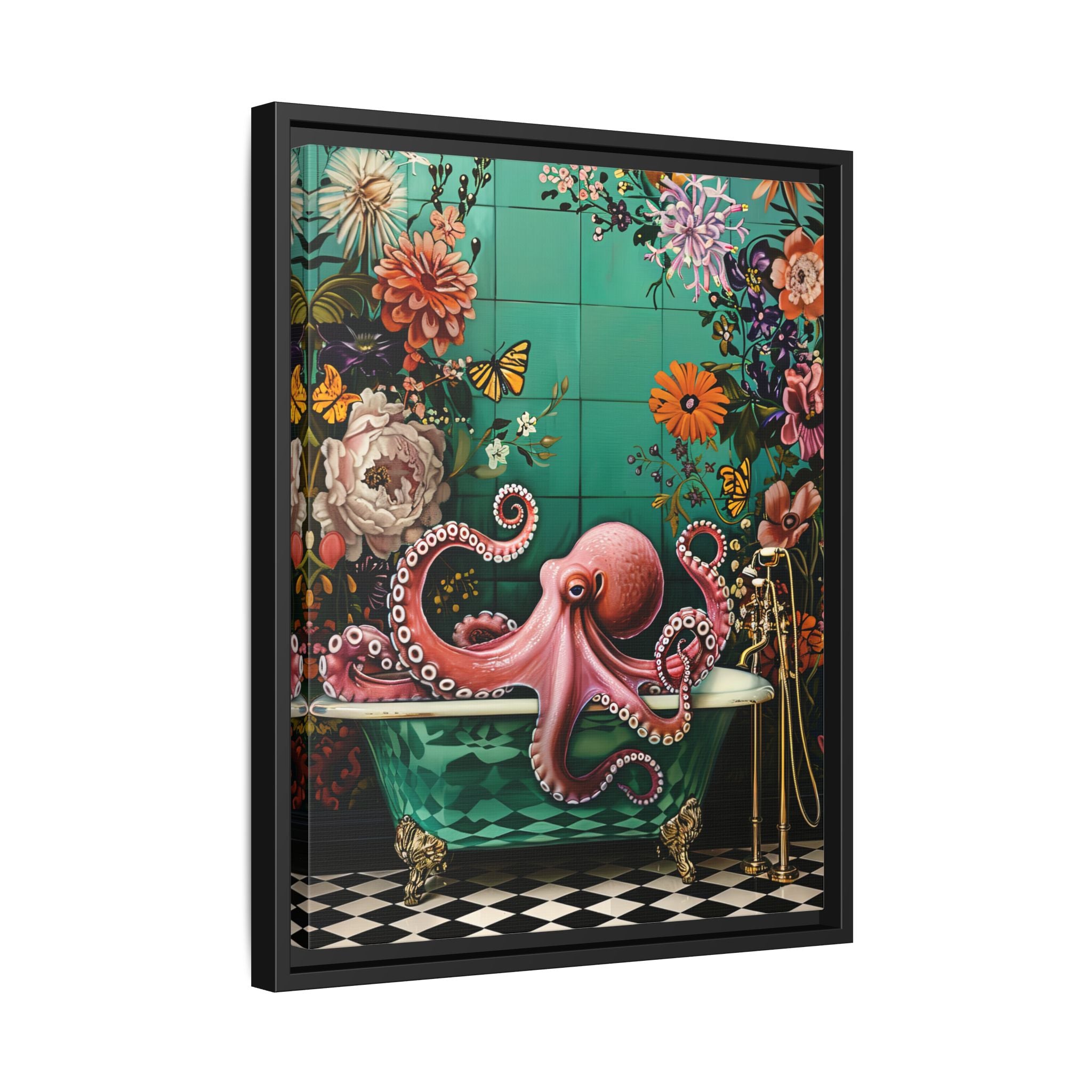 Framed Canvas - Octopus Bath Royale