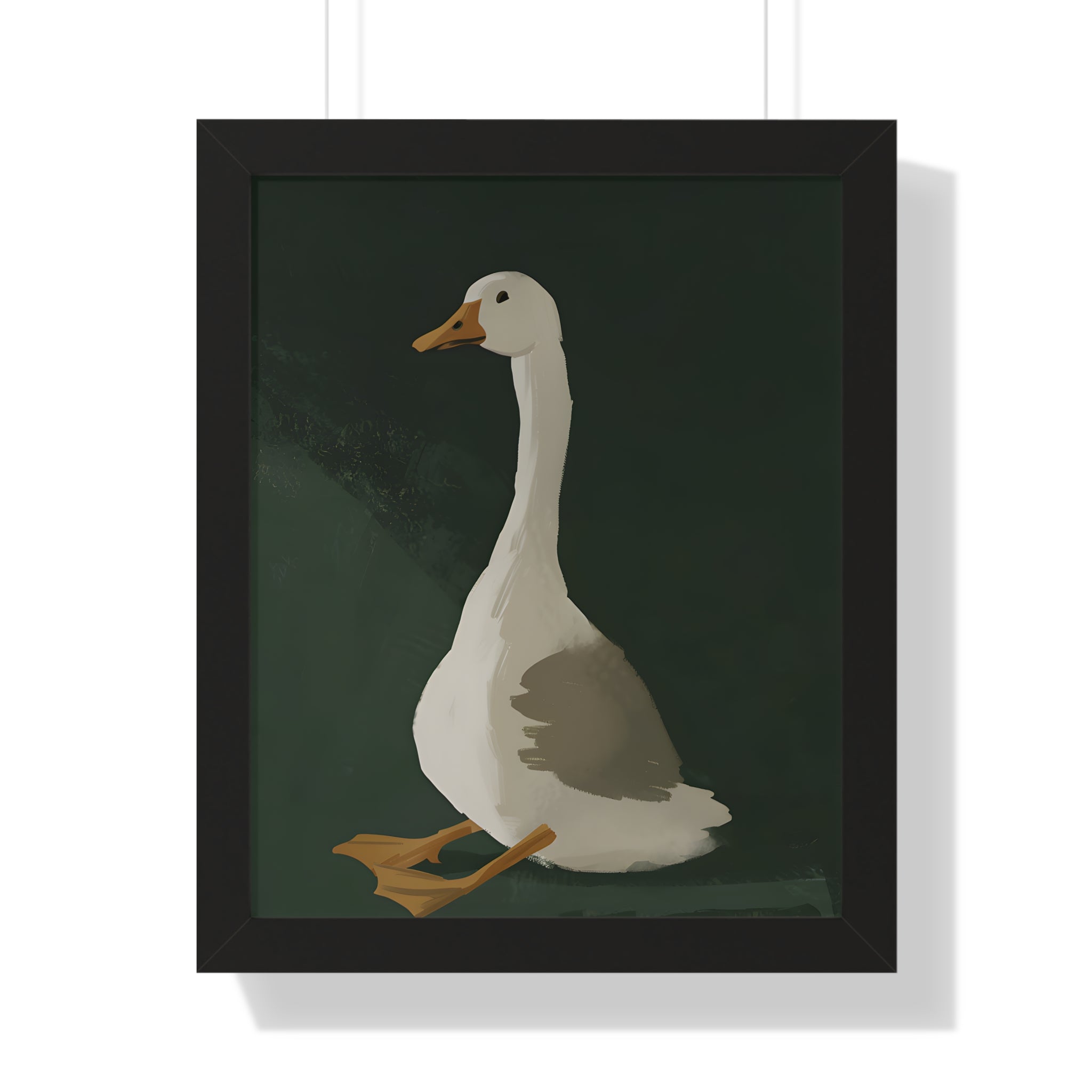 Framed Paper Print - Sitting Goose in Spotlight