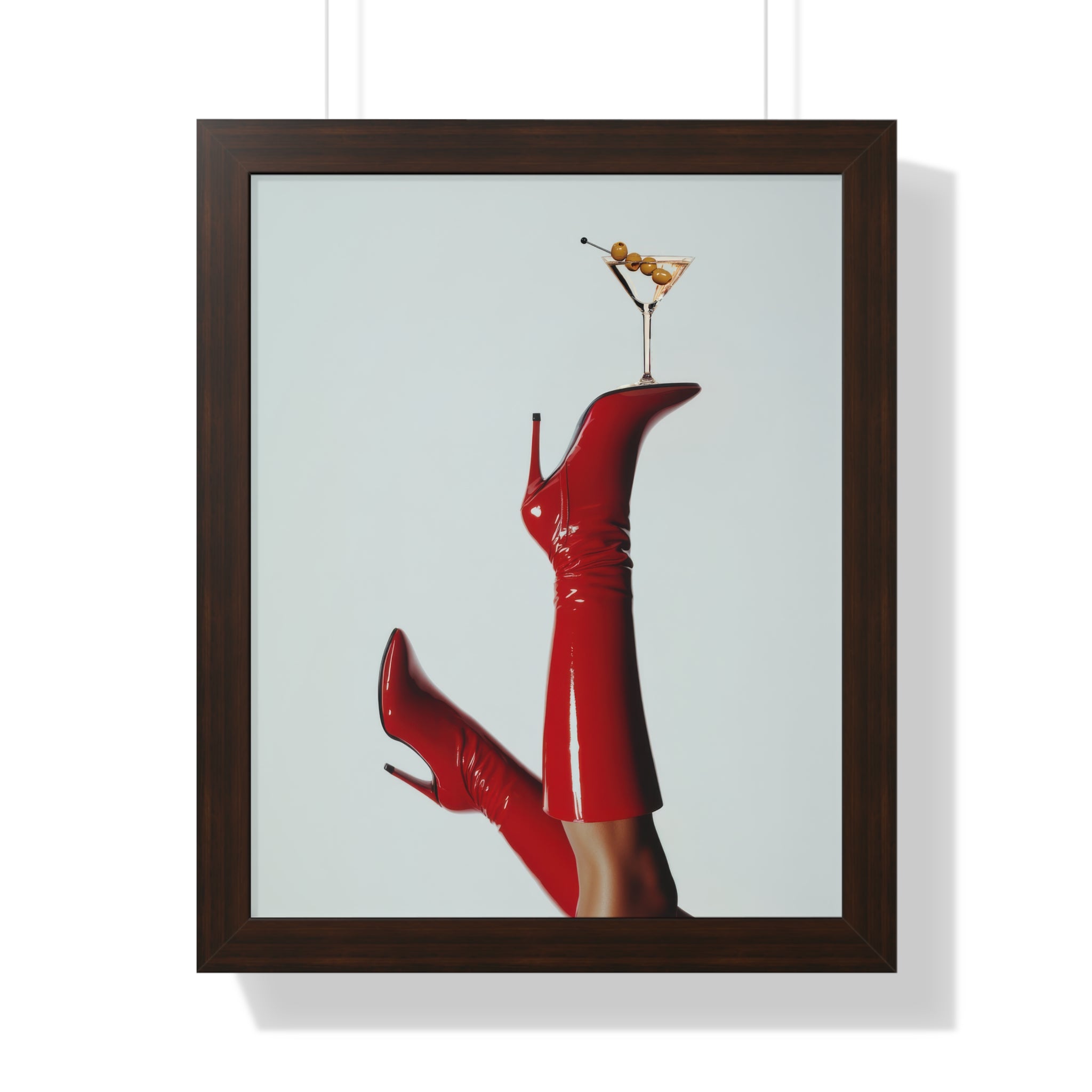 Framed Paper Print - Cocktails & Red Stilettos