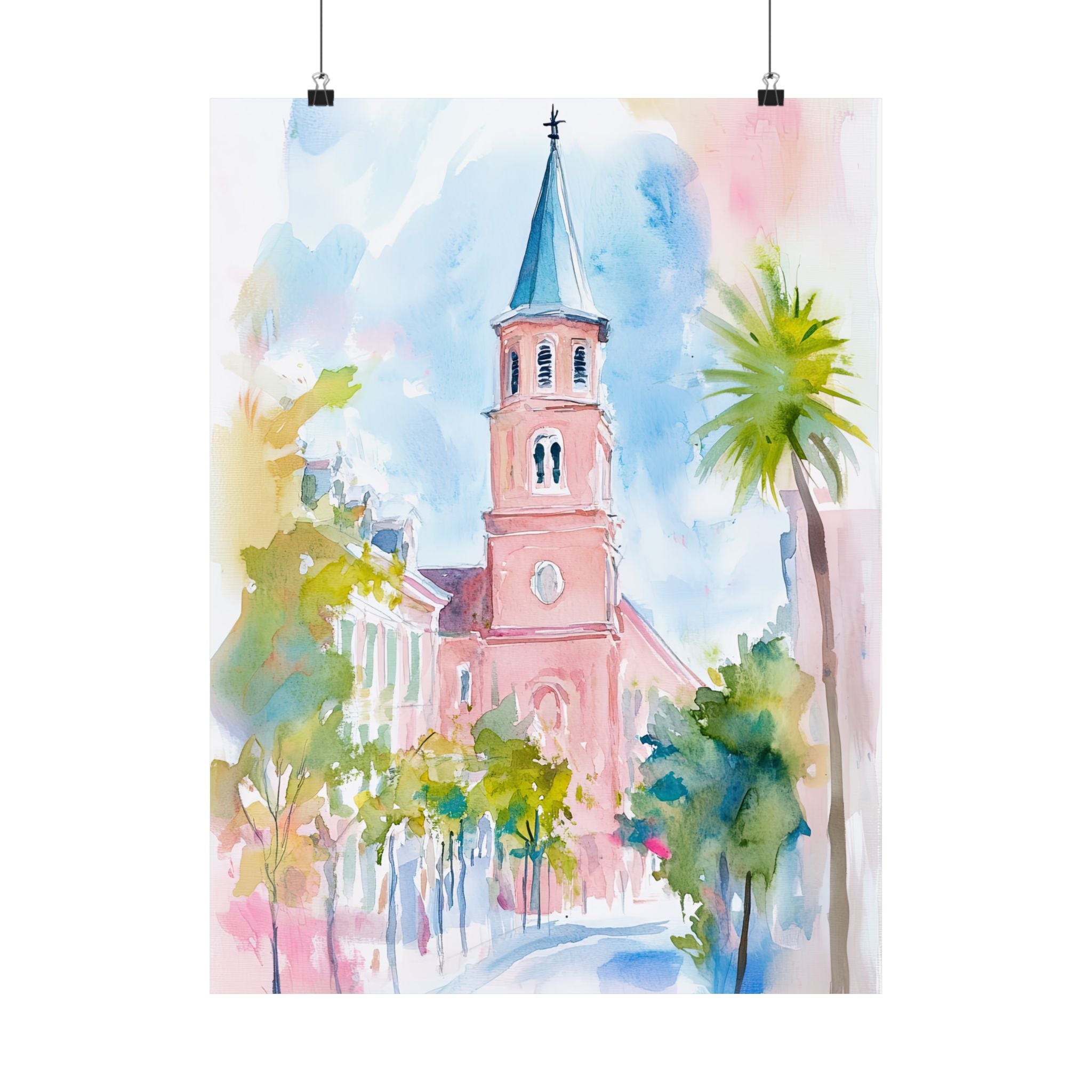 Charleston Steeple in Pastel Haze
