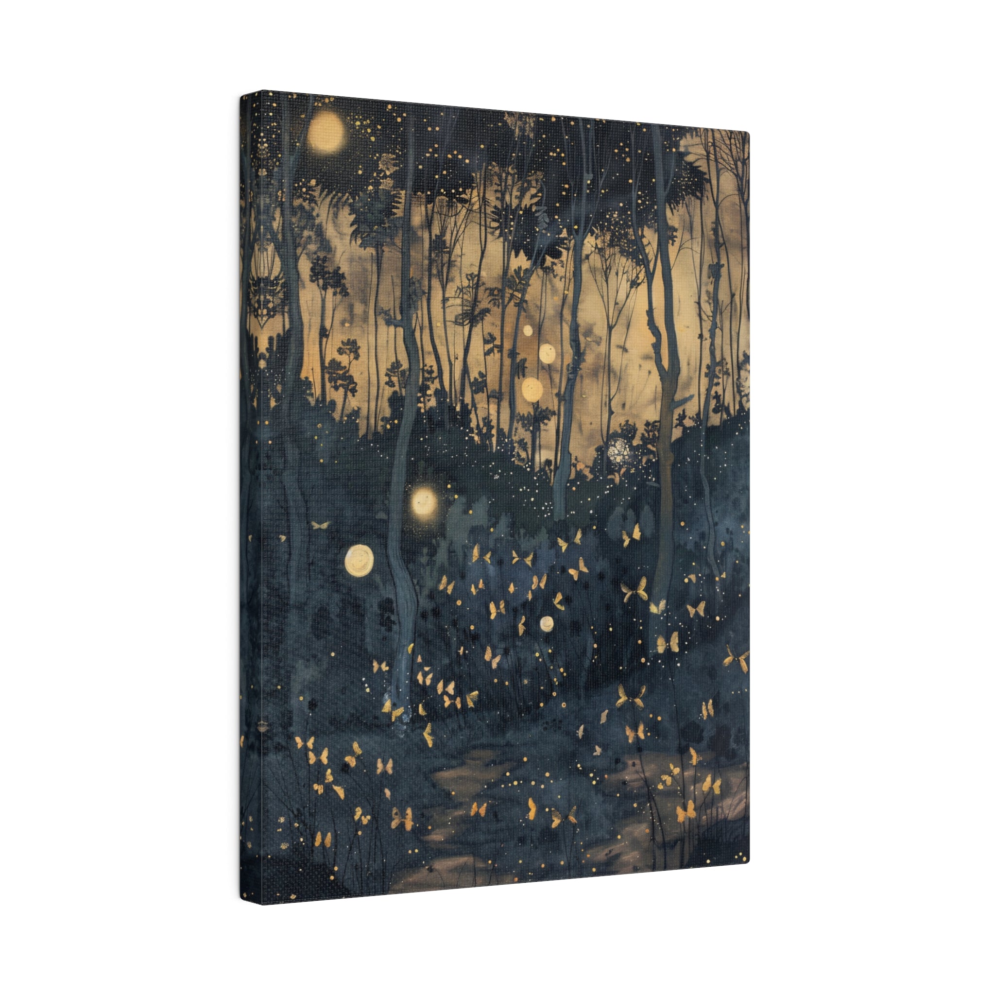.75" Matte Canvas - Golden Firefly Nightscape