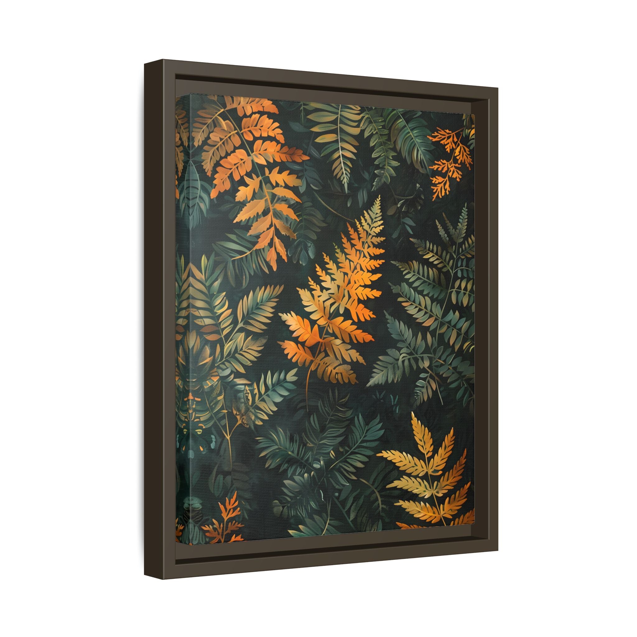 Framed Canvas - Golden Fern Elegance