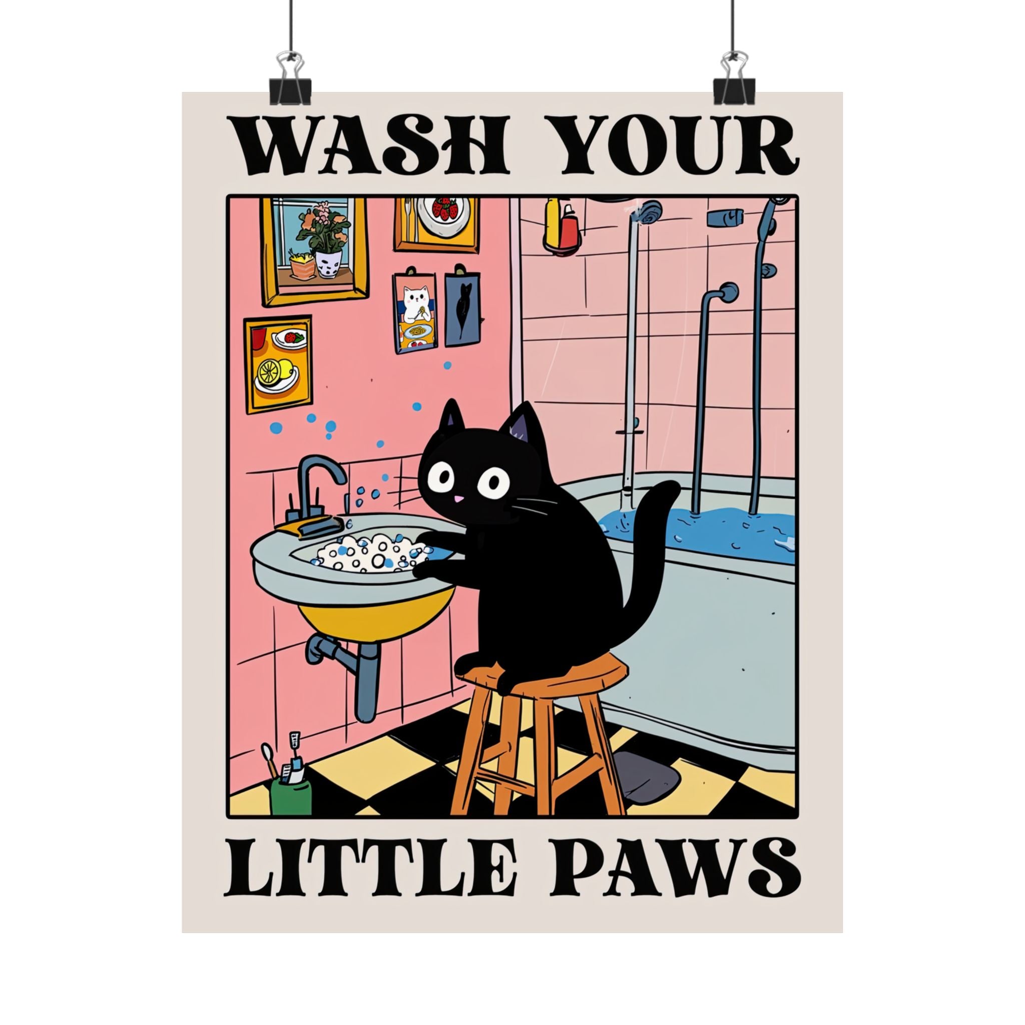 Wash Your Little Paws Cat