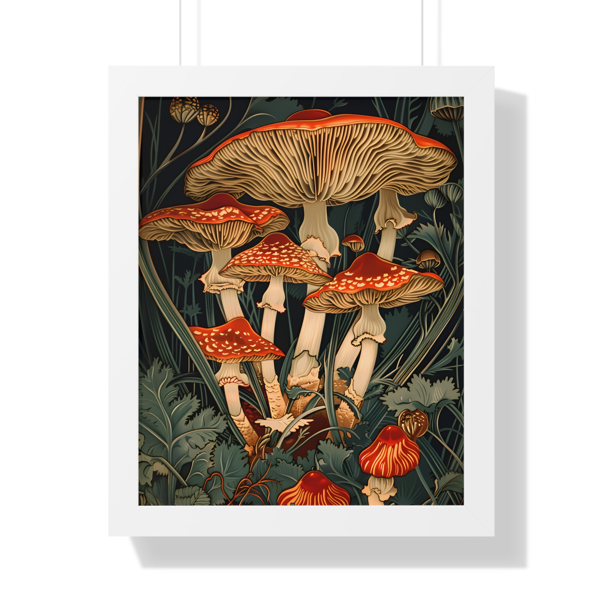 Framed Paper Print - Woodland Mushrooms Revival