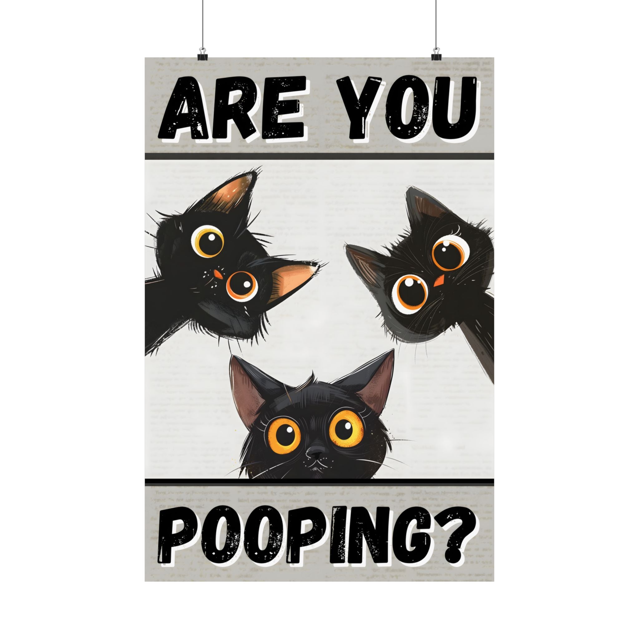 Peeking Cats Toilet Humor