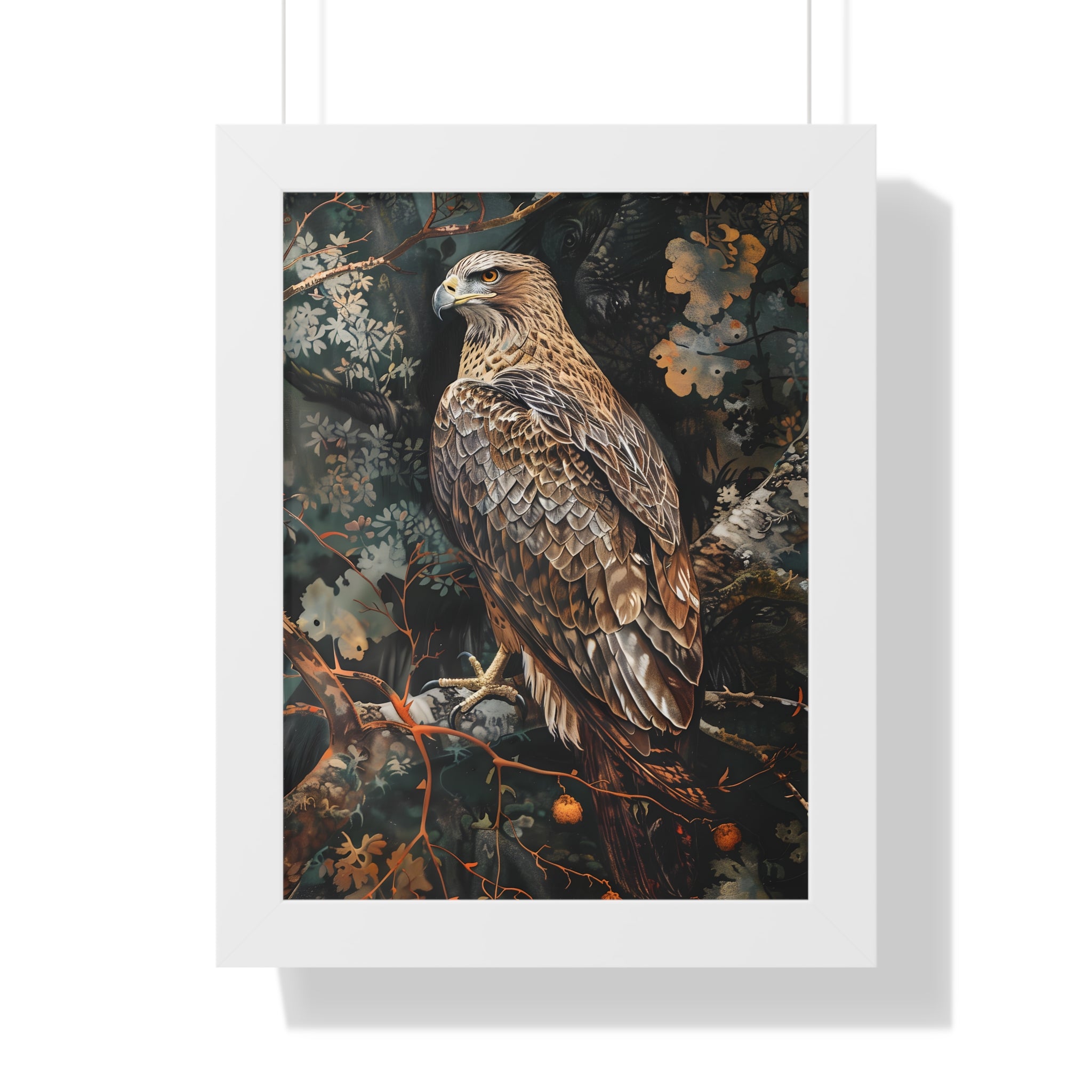 Framed Paper Print - Majestic Hawk in Autumn