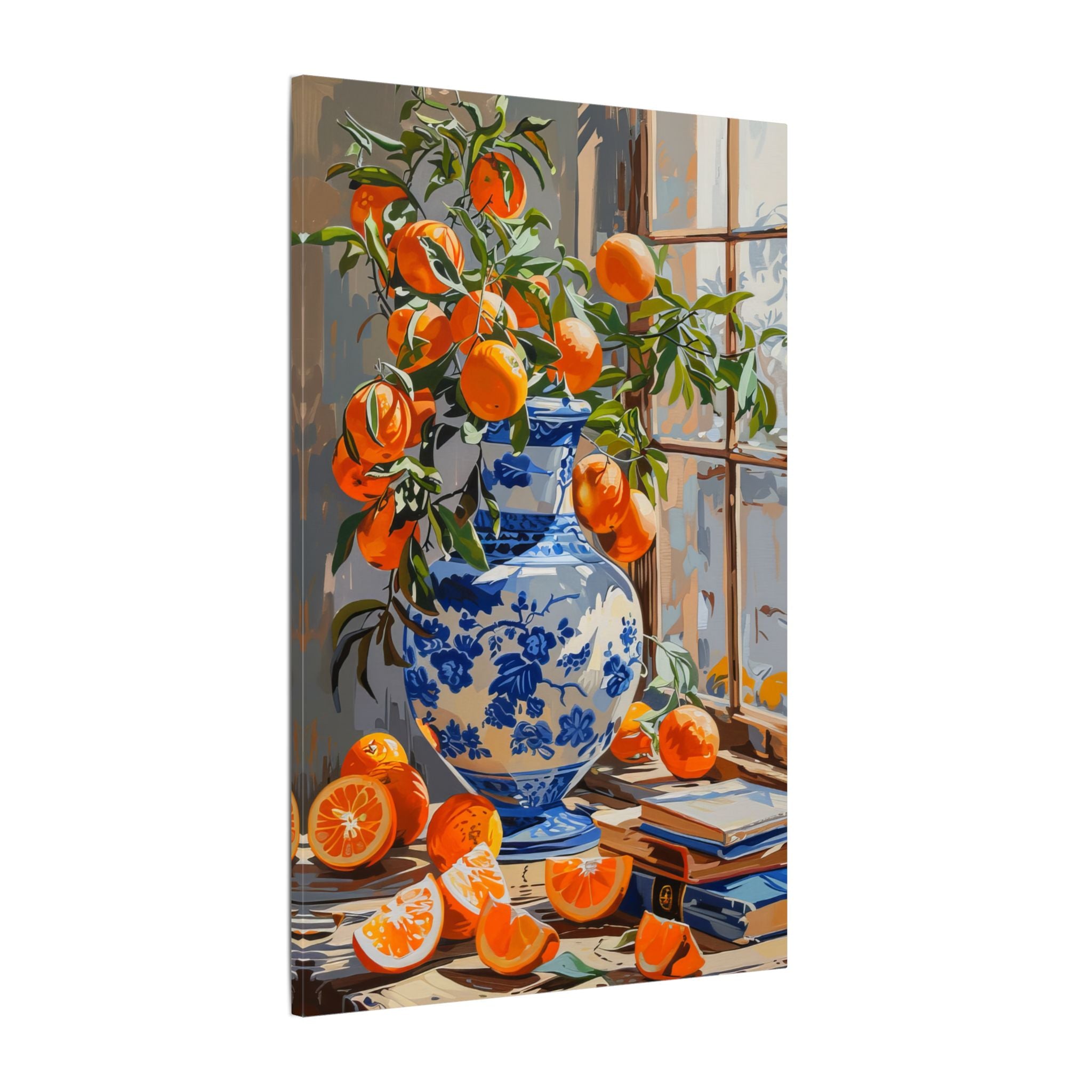 .75" Matte Canvas - Sunlit Citrus & Porcelain
