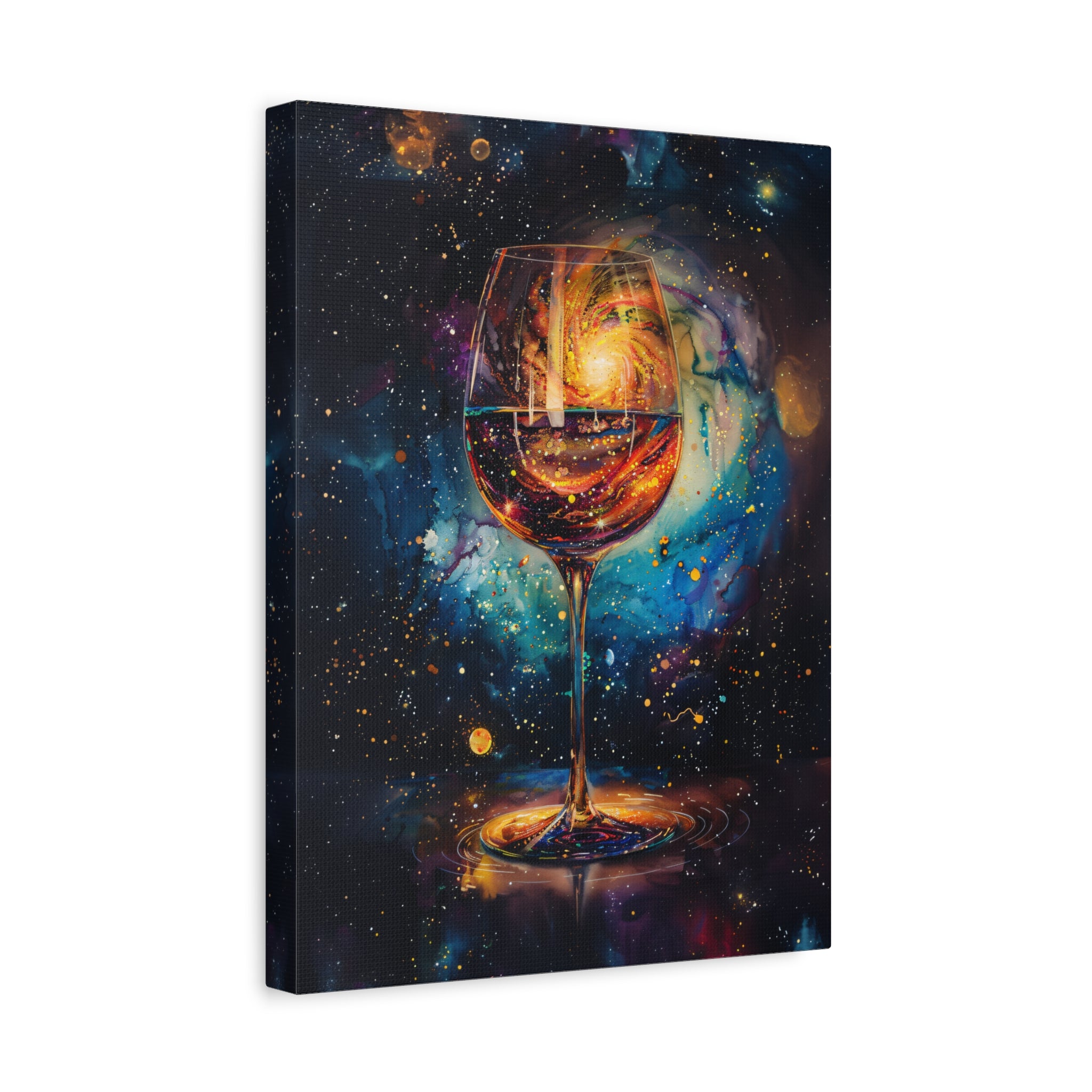 1.25" Matte Canvas - Cosmic Swirl in Wine Glass
