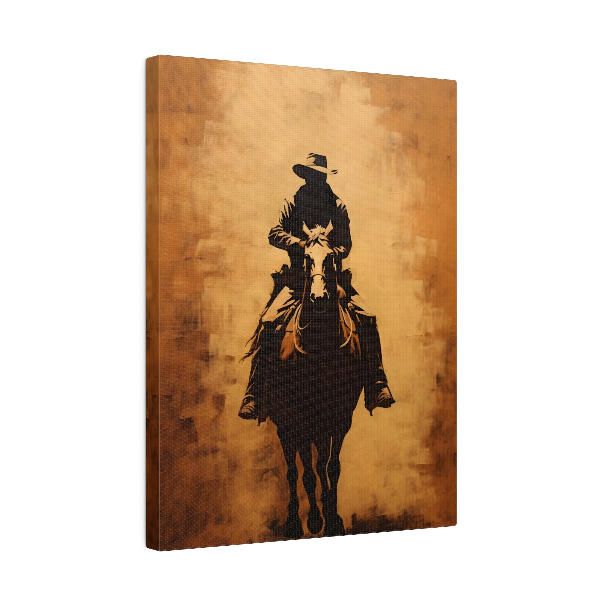 .75" Matte Canvas - Cowboy Rider Silhouette