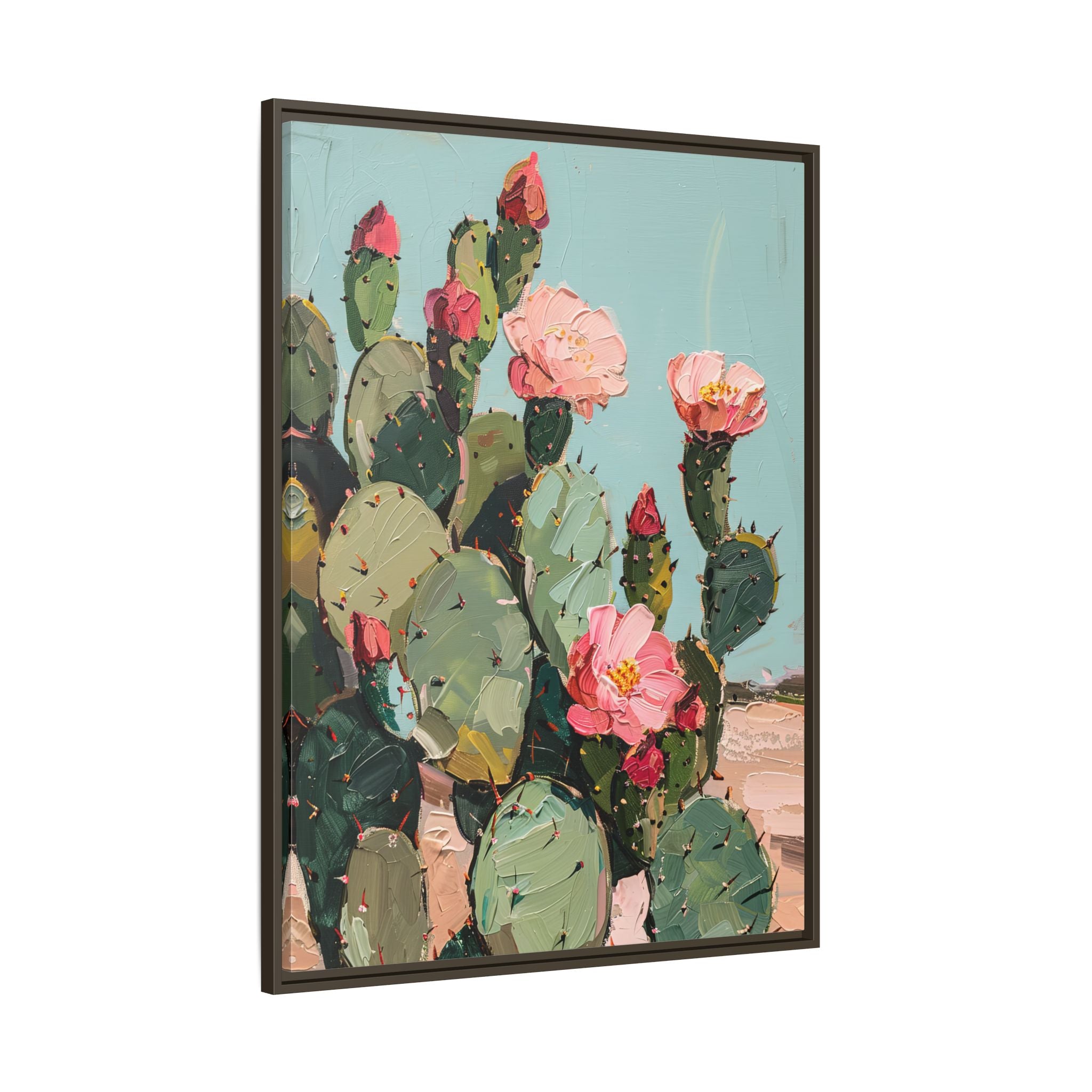 Framed Canvas - Arizona Blooming Cactus Color