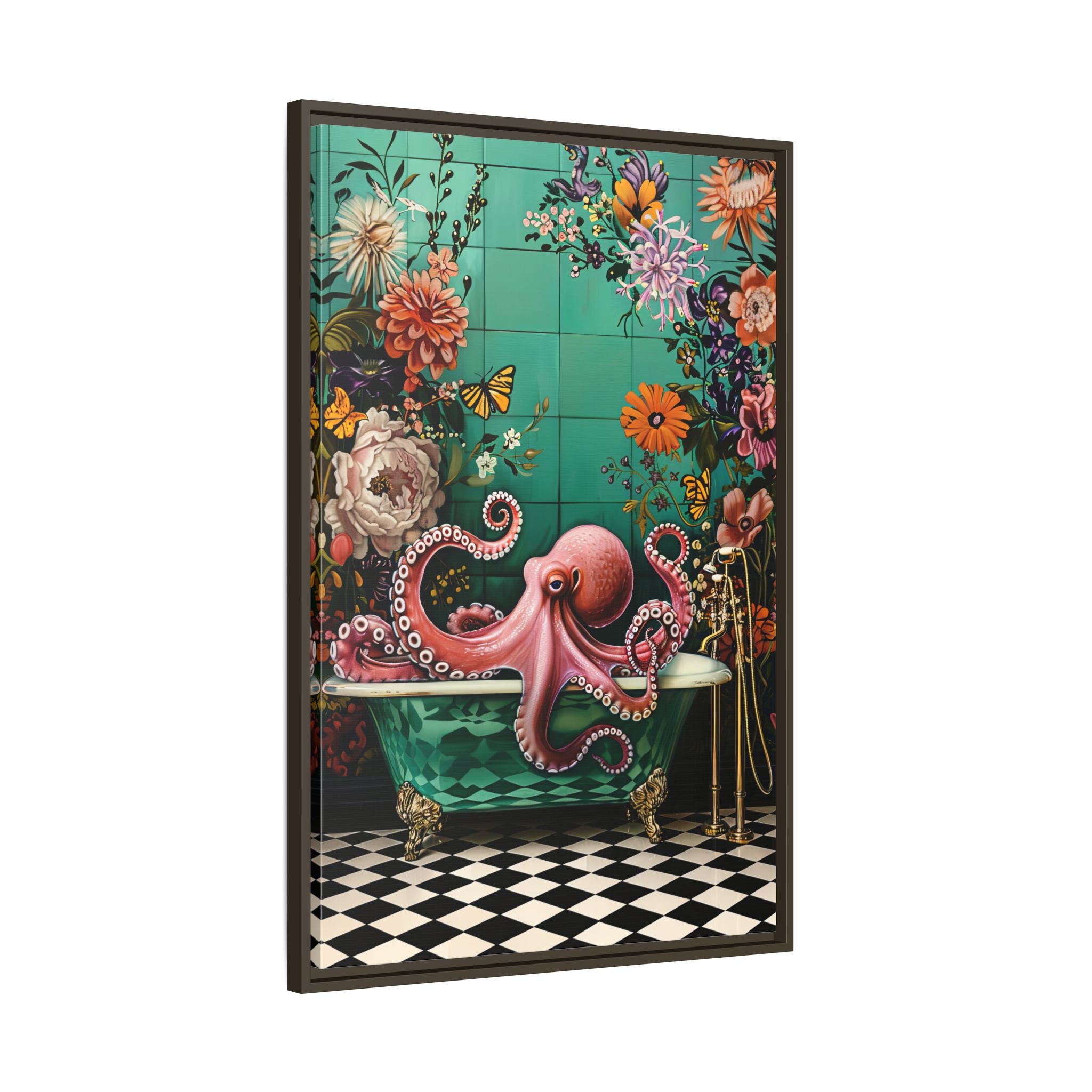 Framed Canvas - Octopus Bath Royale