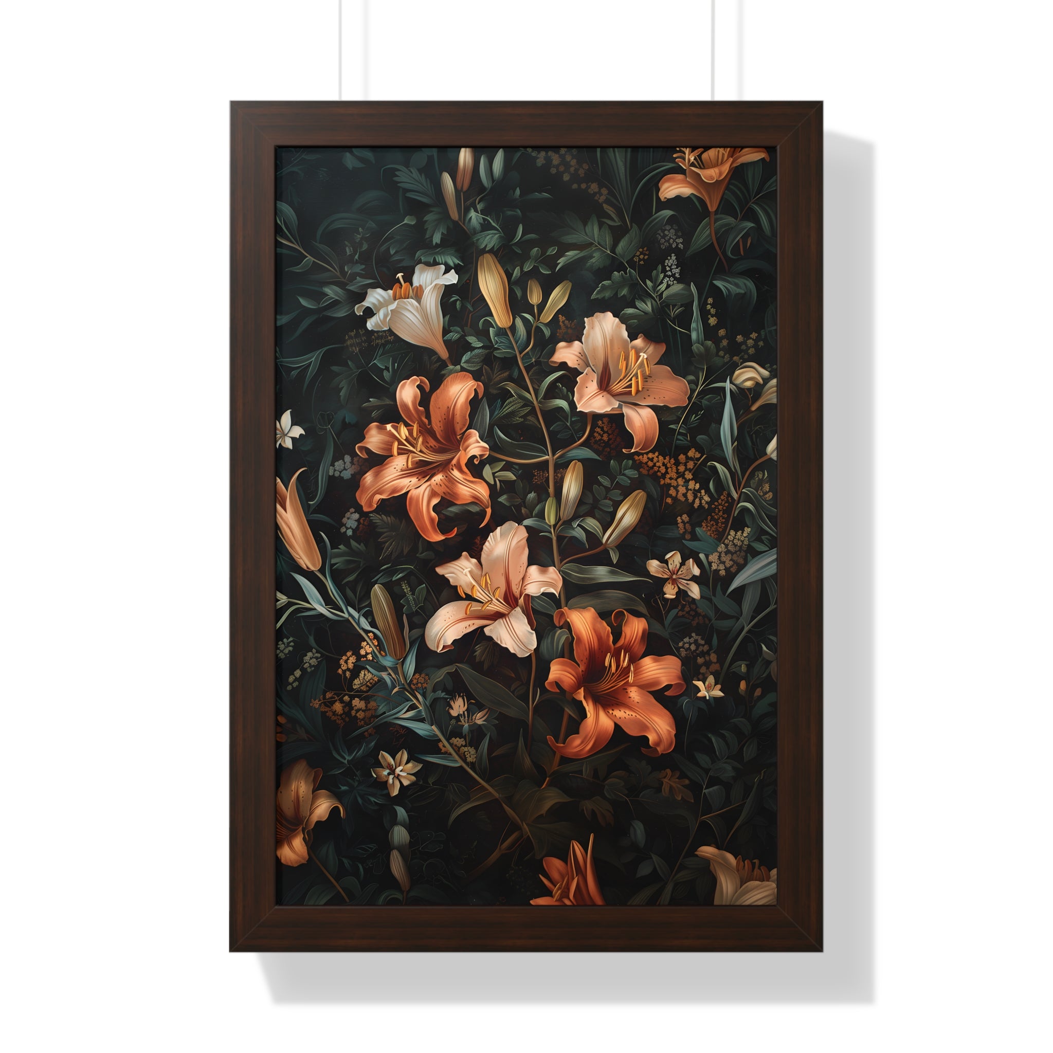 Framed Paper Print - Elegant Blooming Lilies