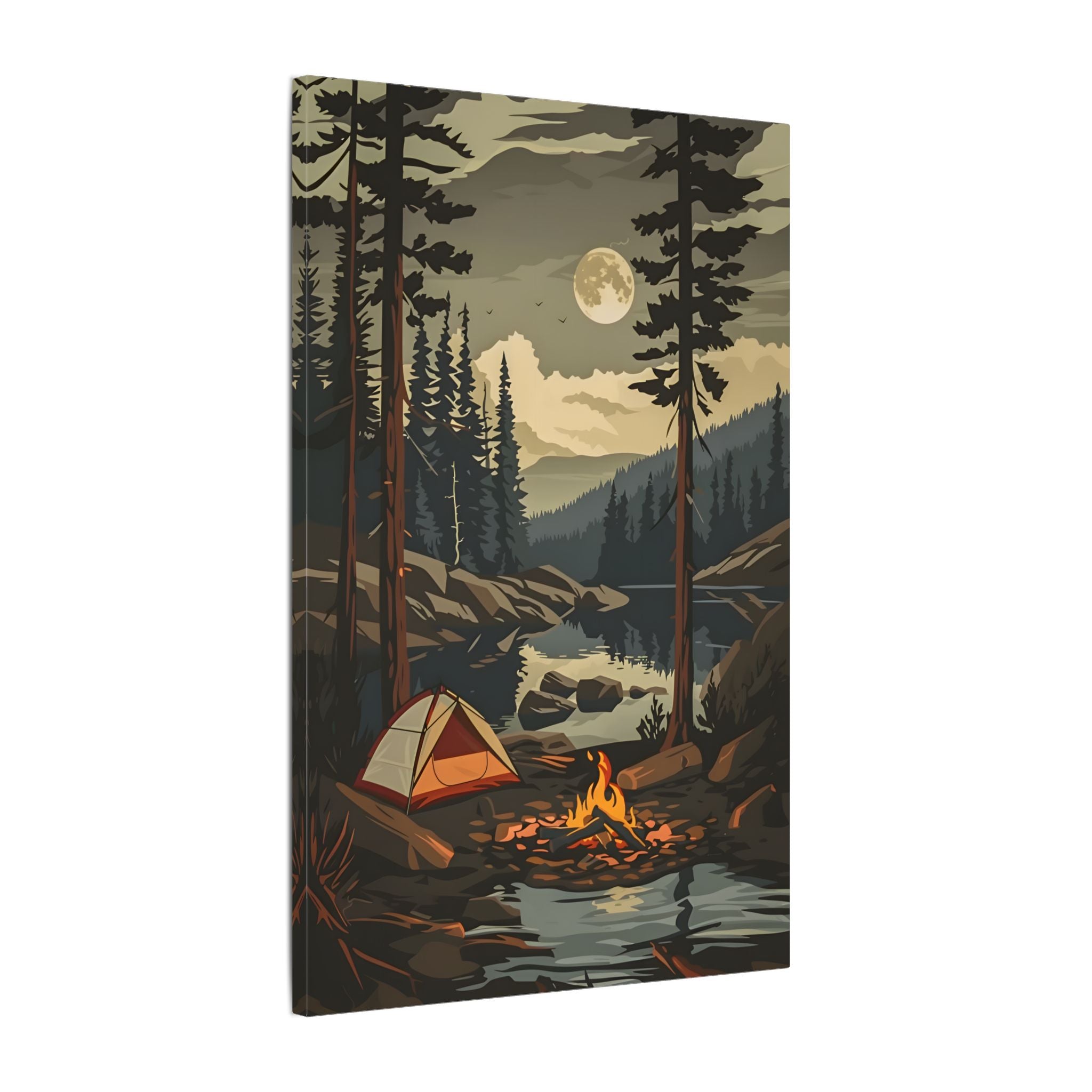 .75" Matte Canvas - Moonlit Campfire Escape