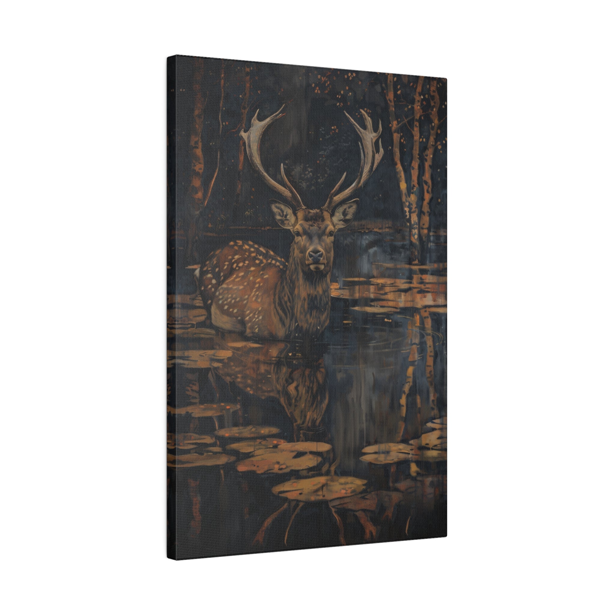 .75" Matte Canvas - Twilight Stag Reflection