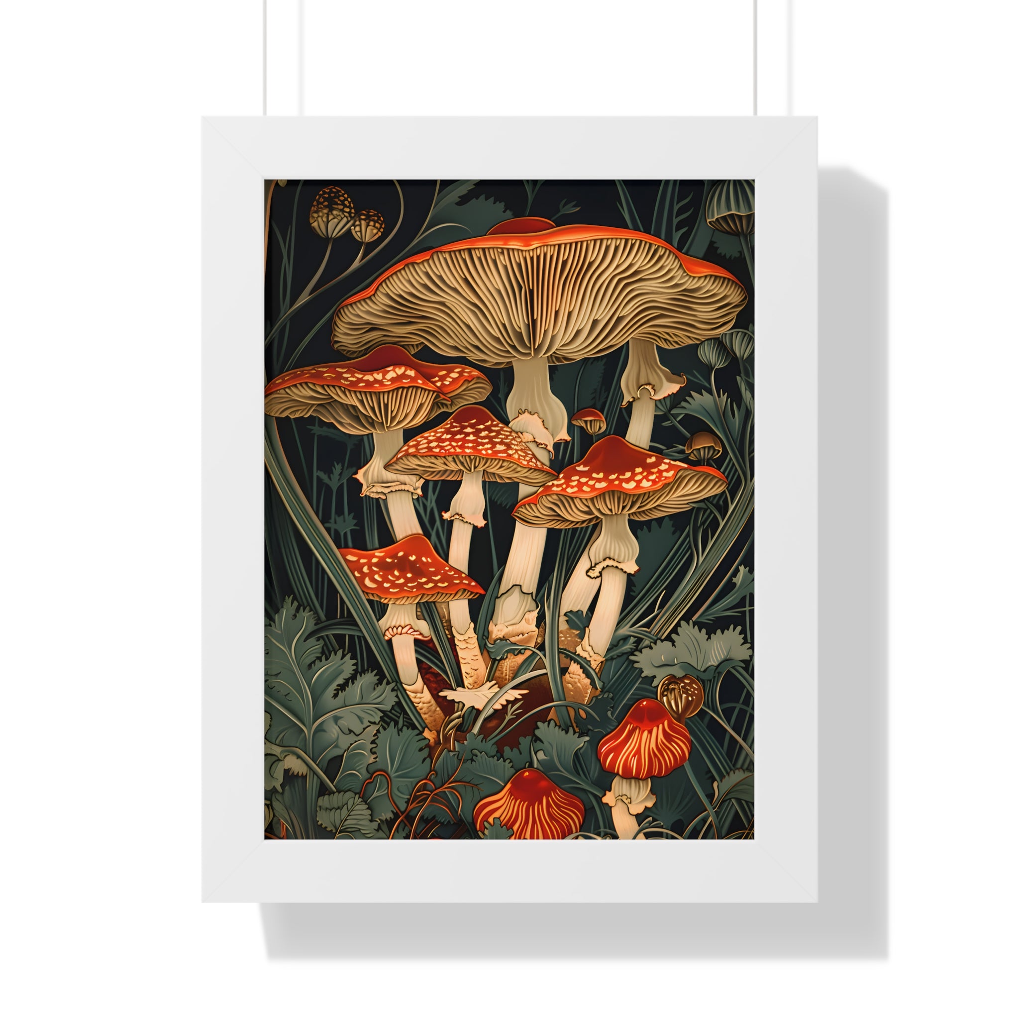 Framed Paper Print - Woodland Mushrooms Revival