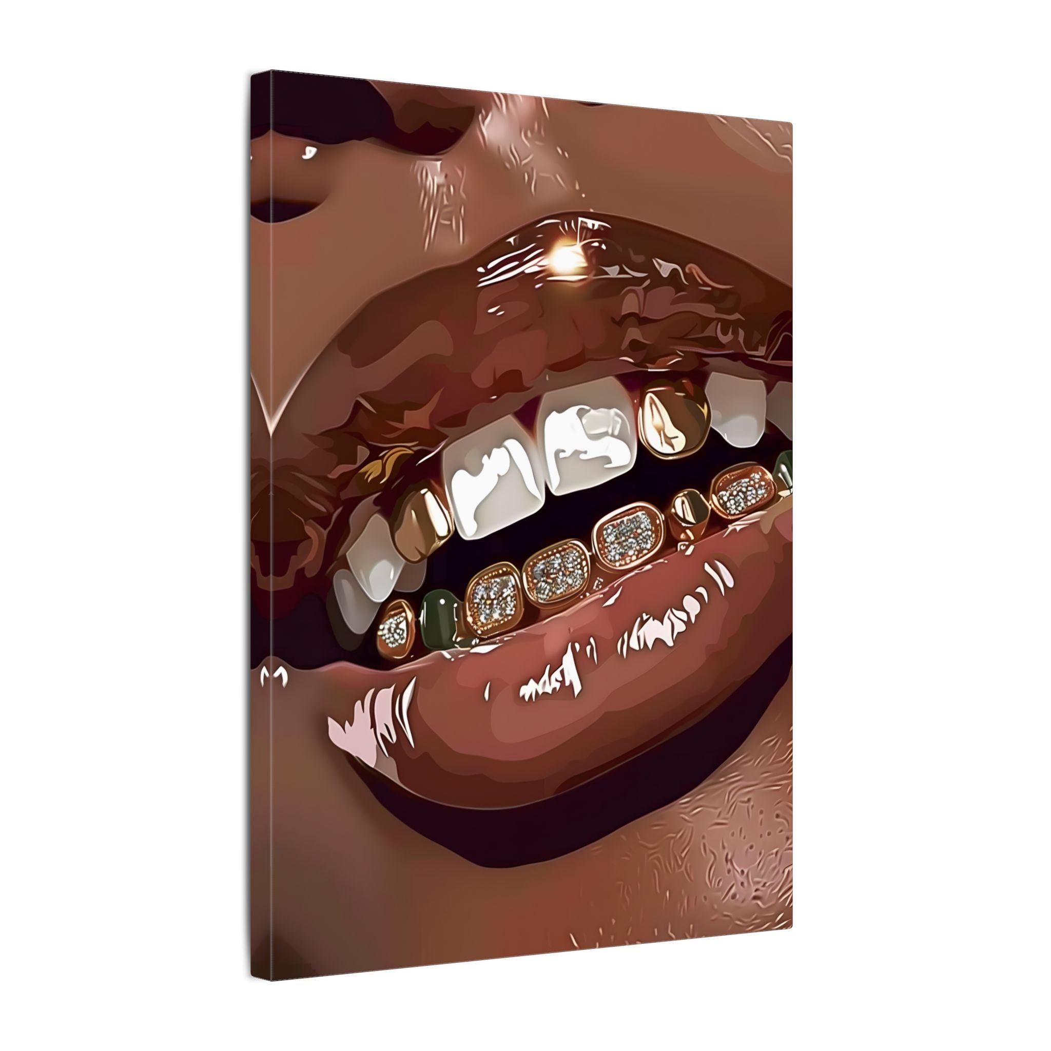 .75" Matte Canvas - Golden Grill Smile