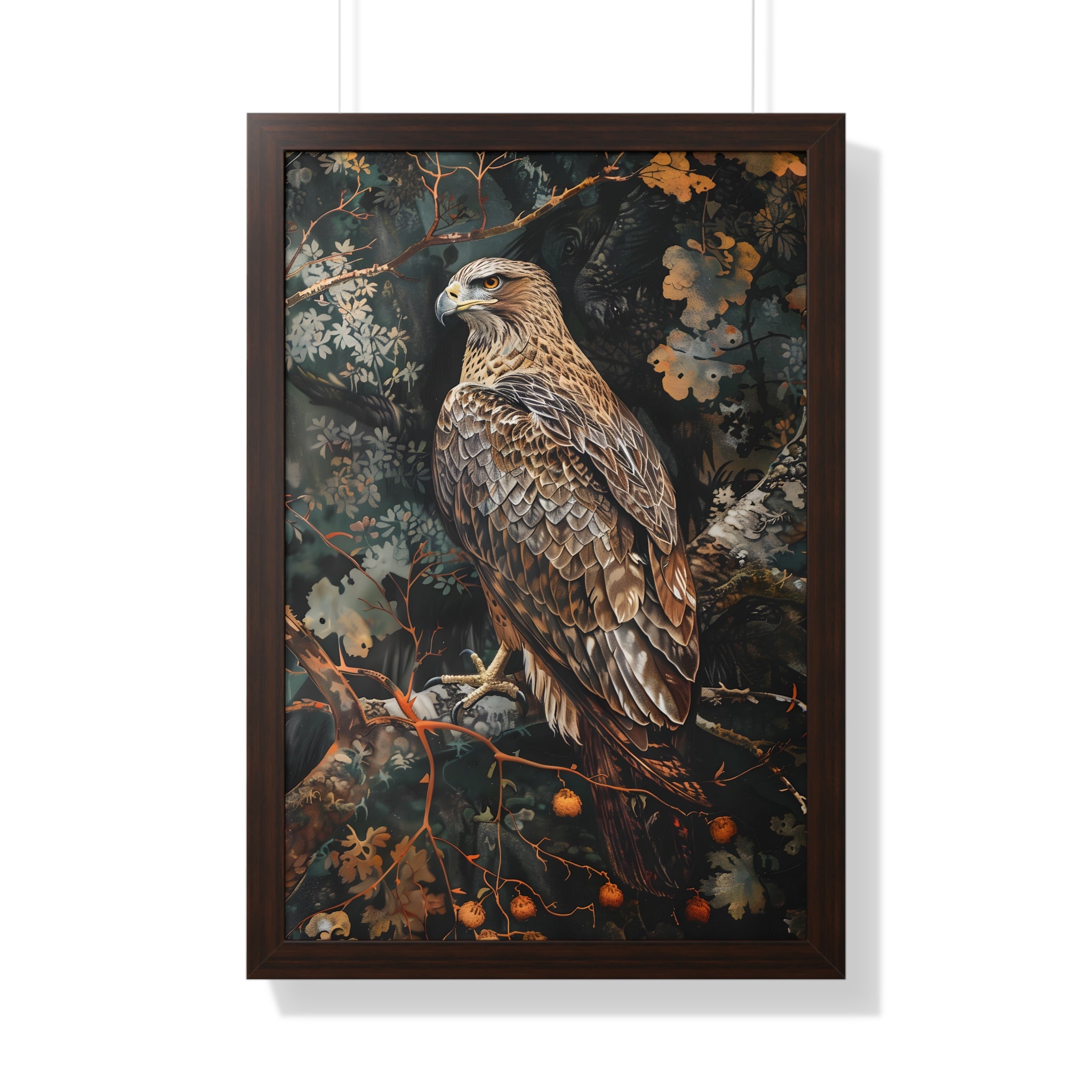 Framed Paper Print - Majestic Hawk in Autumn