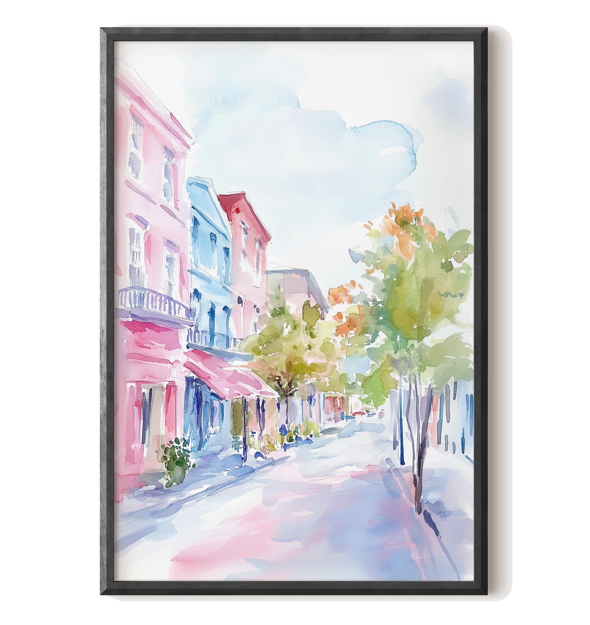 Pastel Charleston Street Scene
