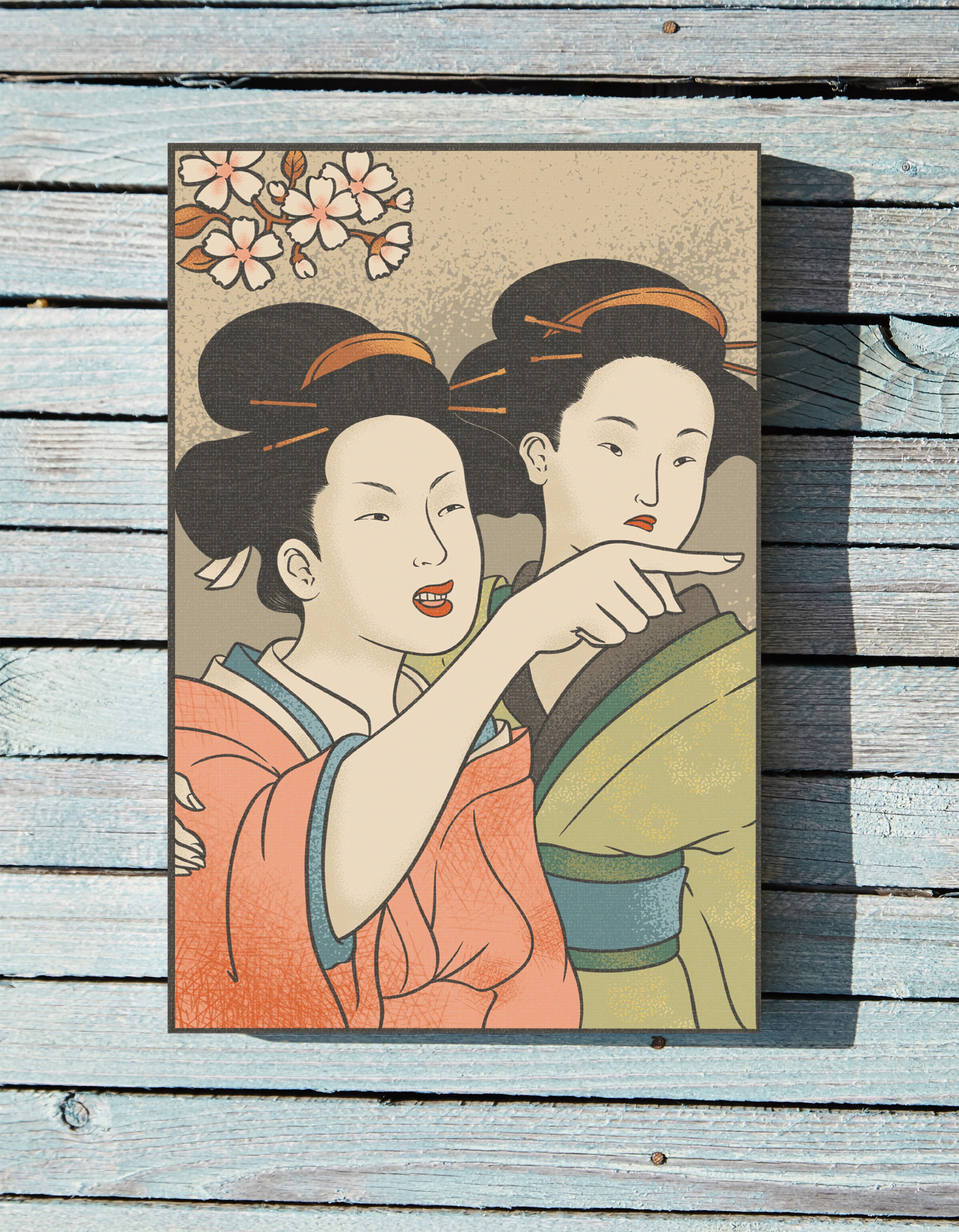 1.25" Matte Canvas - Japanese Woman Yells at Cat