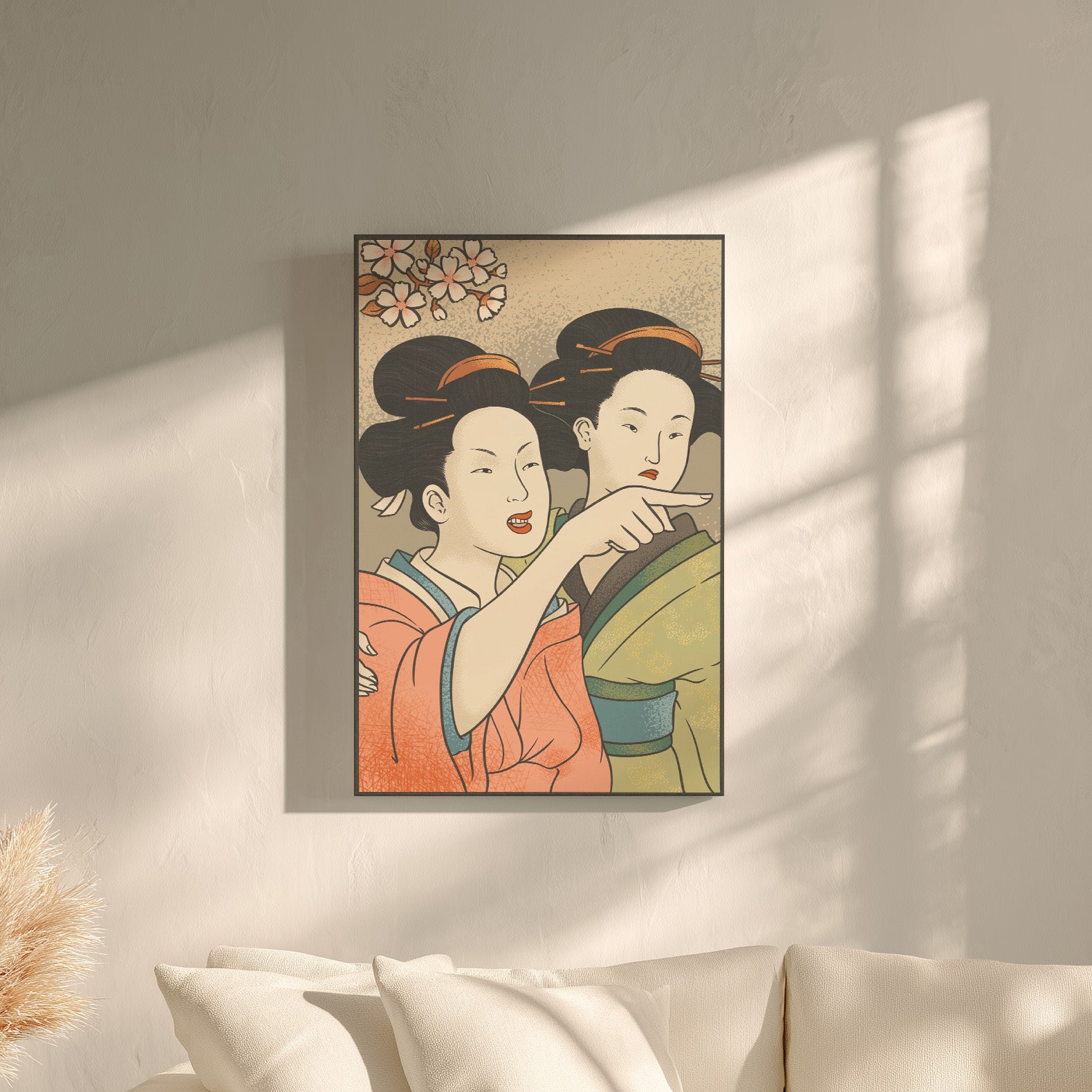 1.25" Matte Canvas - Japanese Woman Yells at Cat