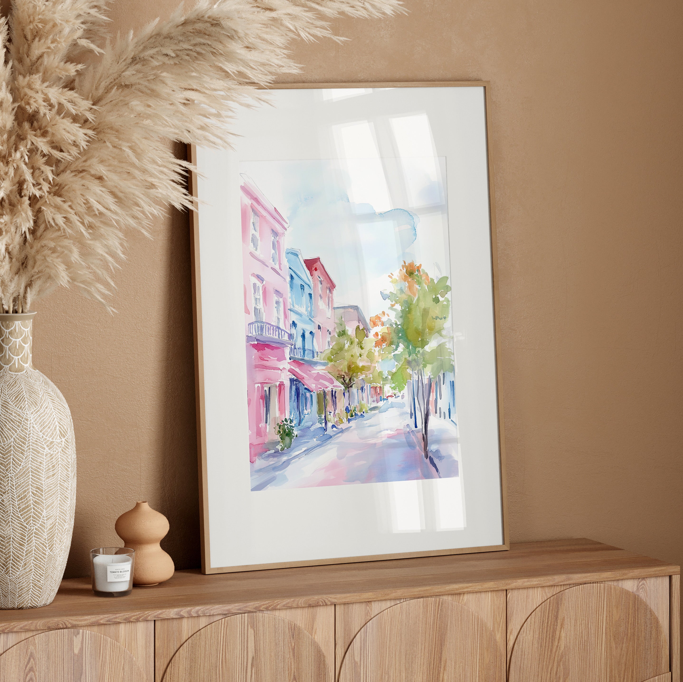 Pastel Charleston Street Scene