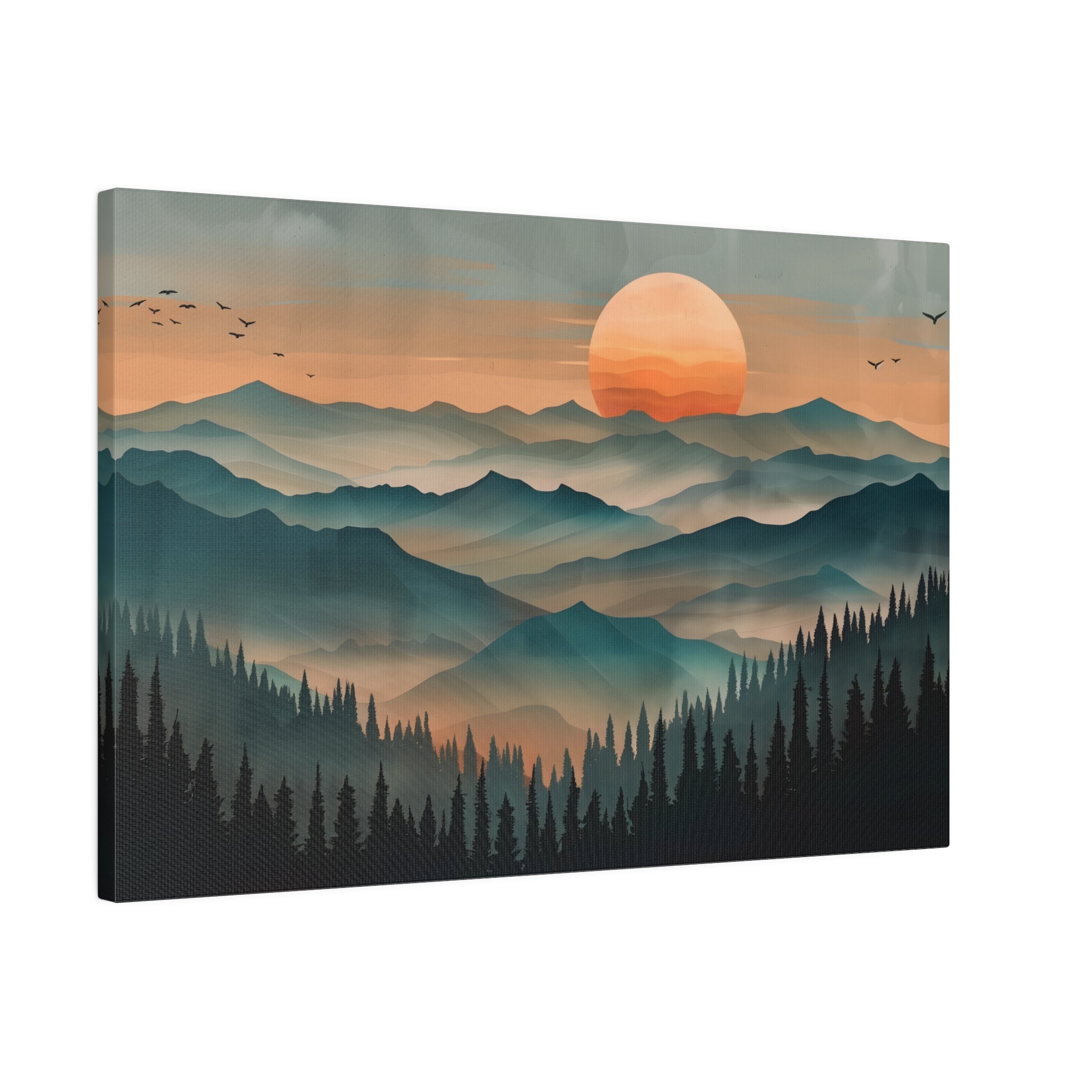 .75" Matte Canvas - Sunset Serenity Mountain Range