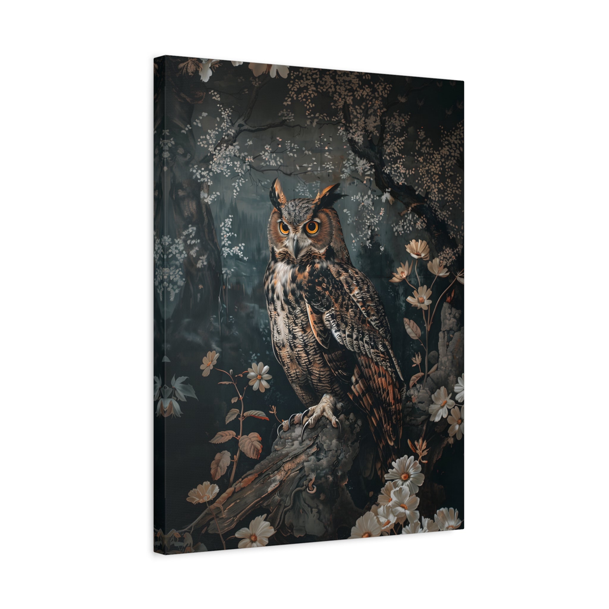 1.25" Matte Canvas - Midnight Watchful Owl
