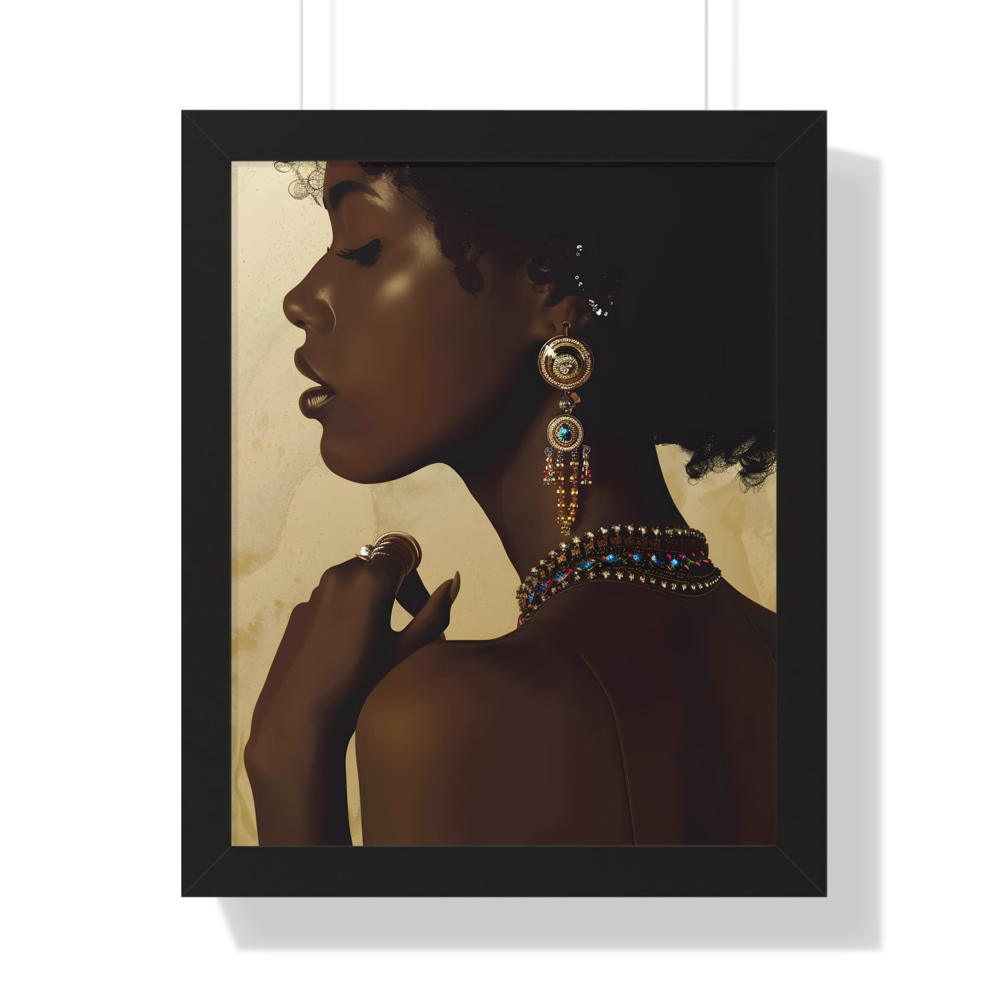 Framed Paper Print - Regal Jewel Toned Muse