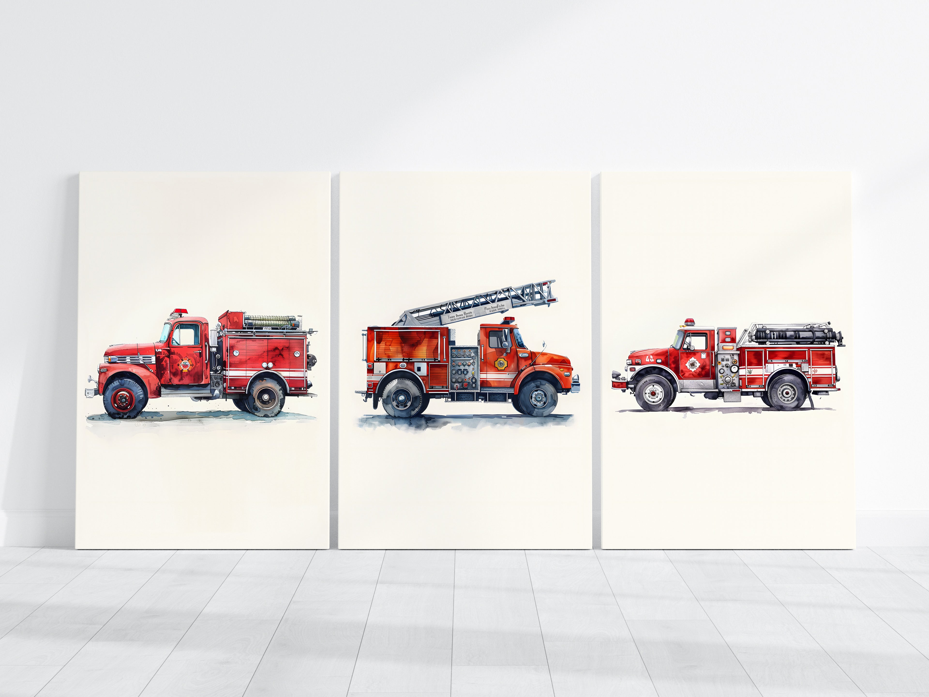 .75" Matte Canvas - Classic Pumper Firetruck