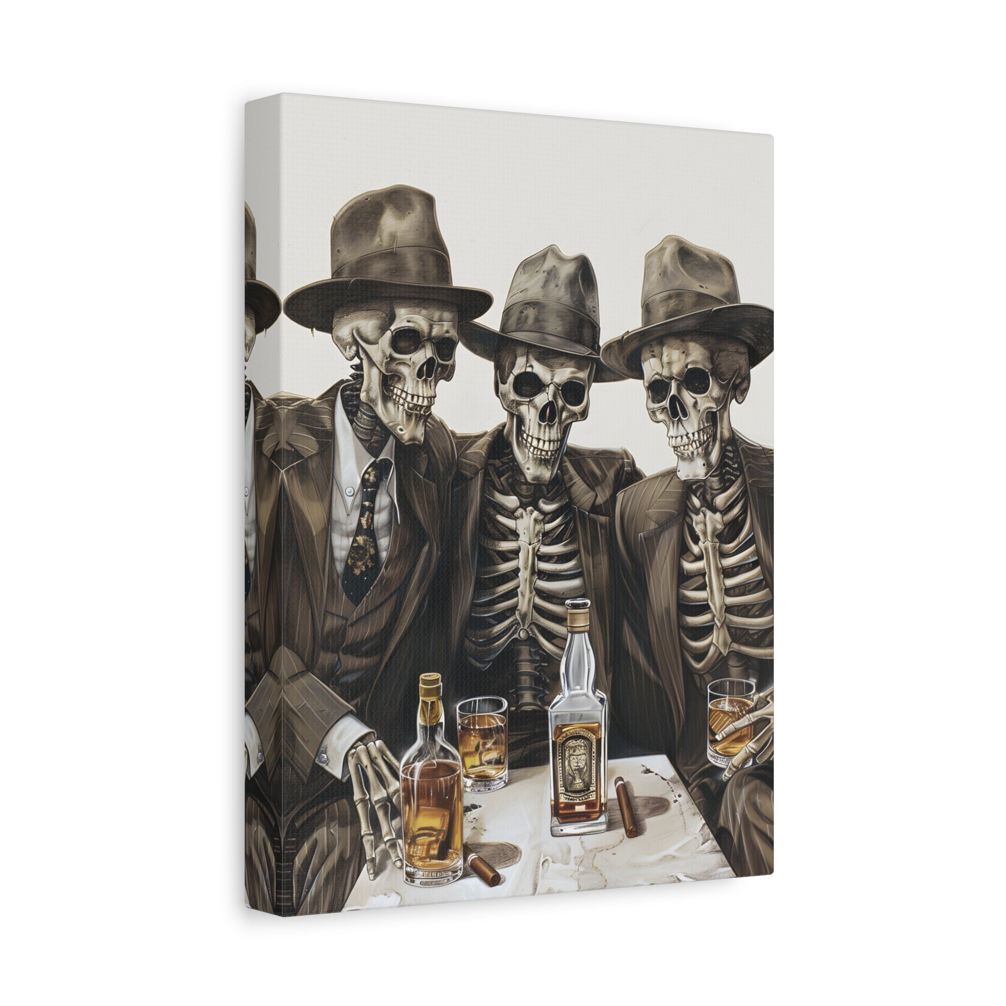 1.25" Matte Canvas - Skeleton Whiskey Gentlemen