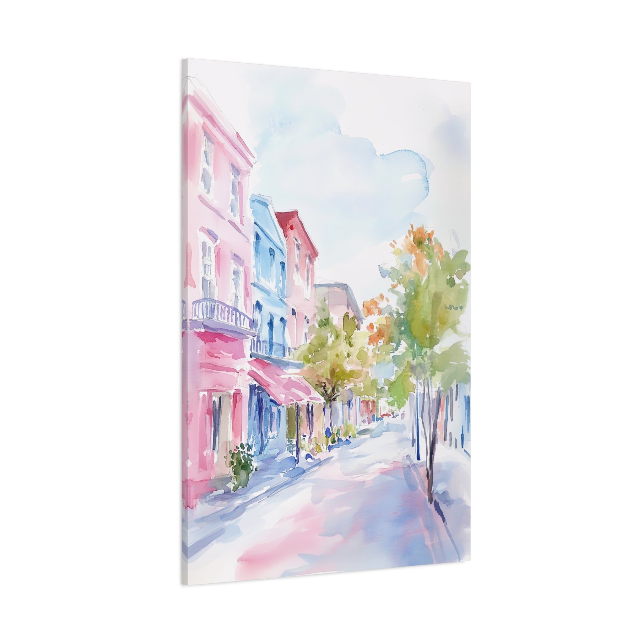 1.25" Matte Canvas - Pastel Charleston Street Scene