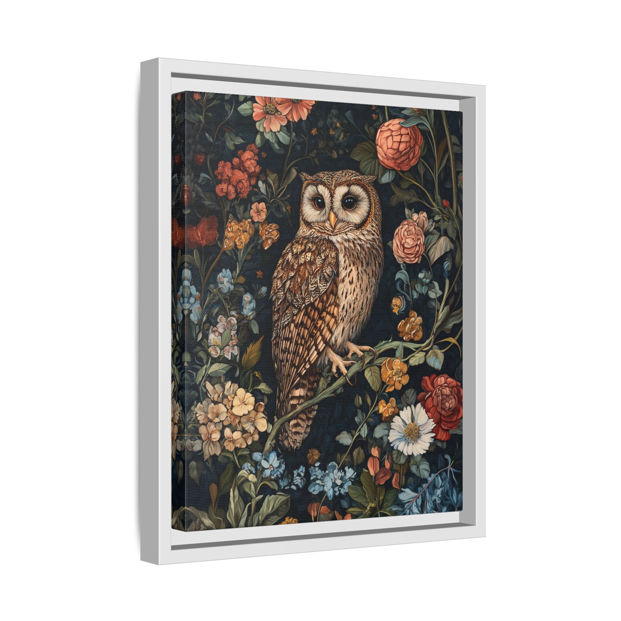 Framed Canvas - Guardian of the Floral Night