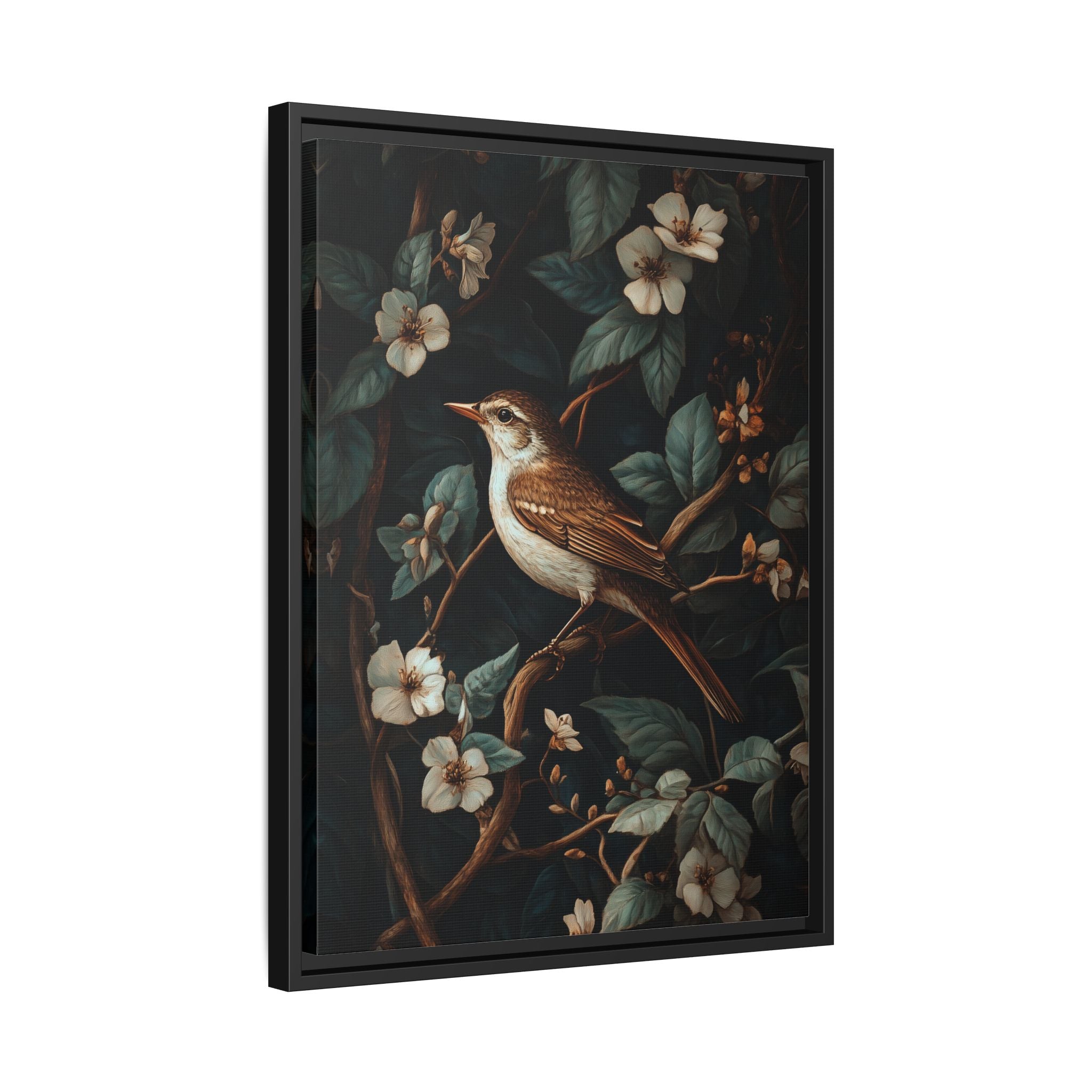 Framed Canvas - Serenade Among Blossoms
