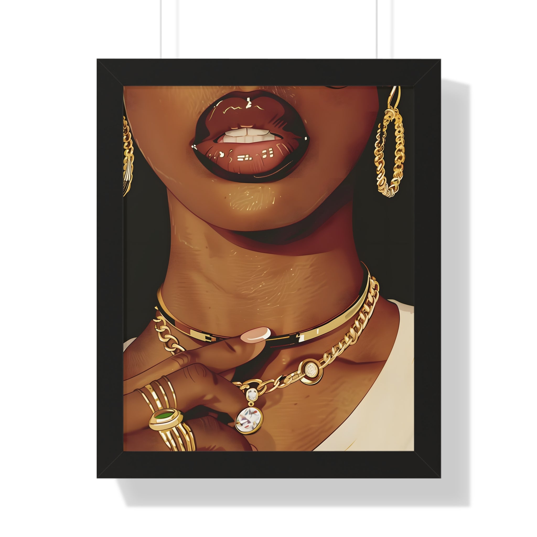 Framed Paper Print - Golden Luxe Confidence Portrait