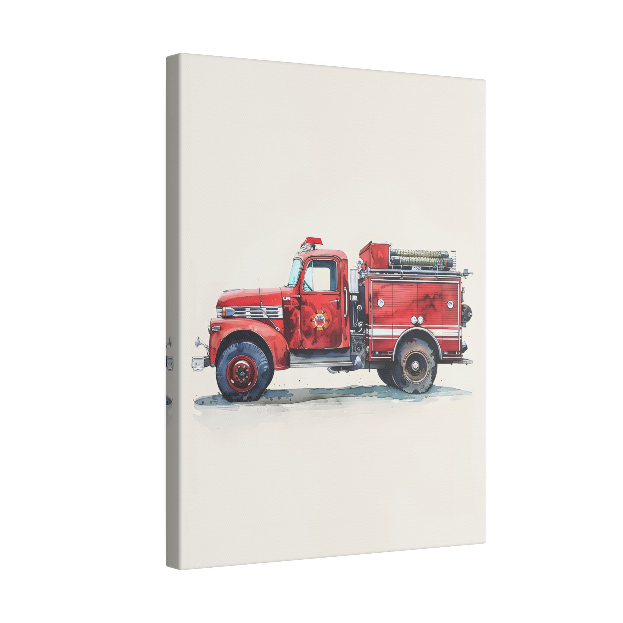 .75" Matte Canvas - Vintage Firetruck Nursery