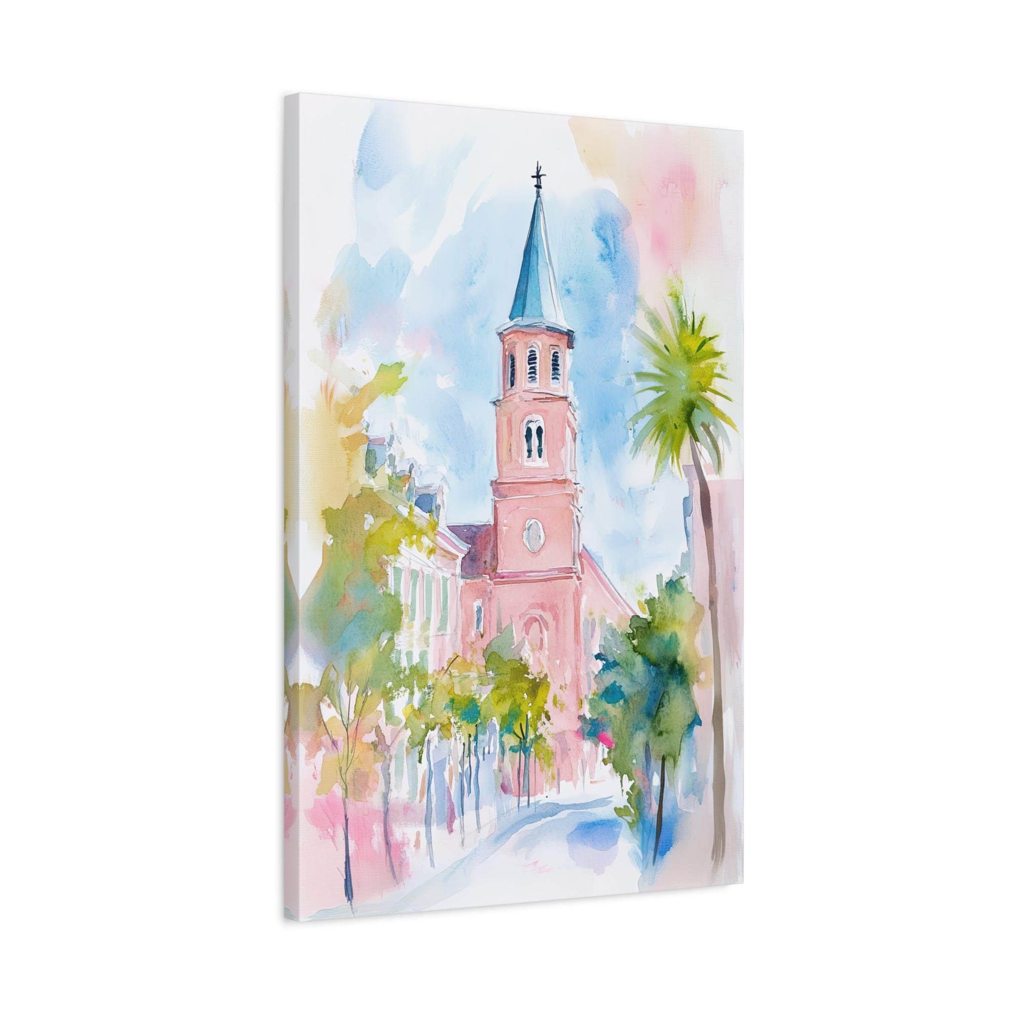 1.25" Matte Canvas - Charleston Steeple in Pastel Haze