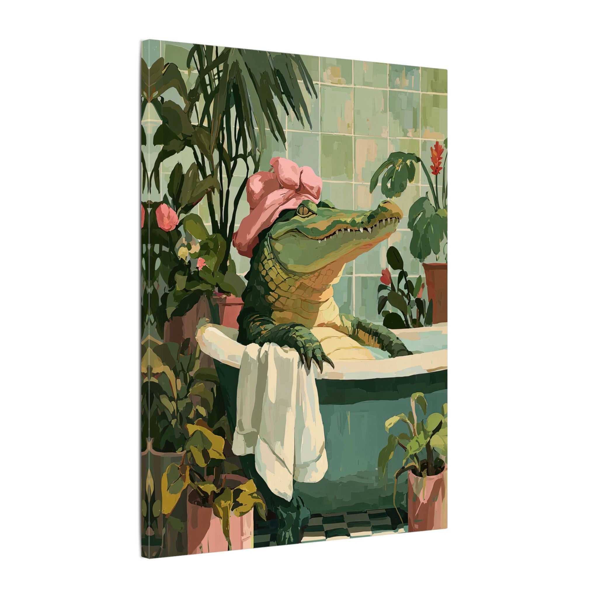 .75" Matte Canvas - Bathtub Alligator Spa Day