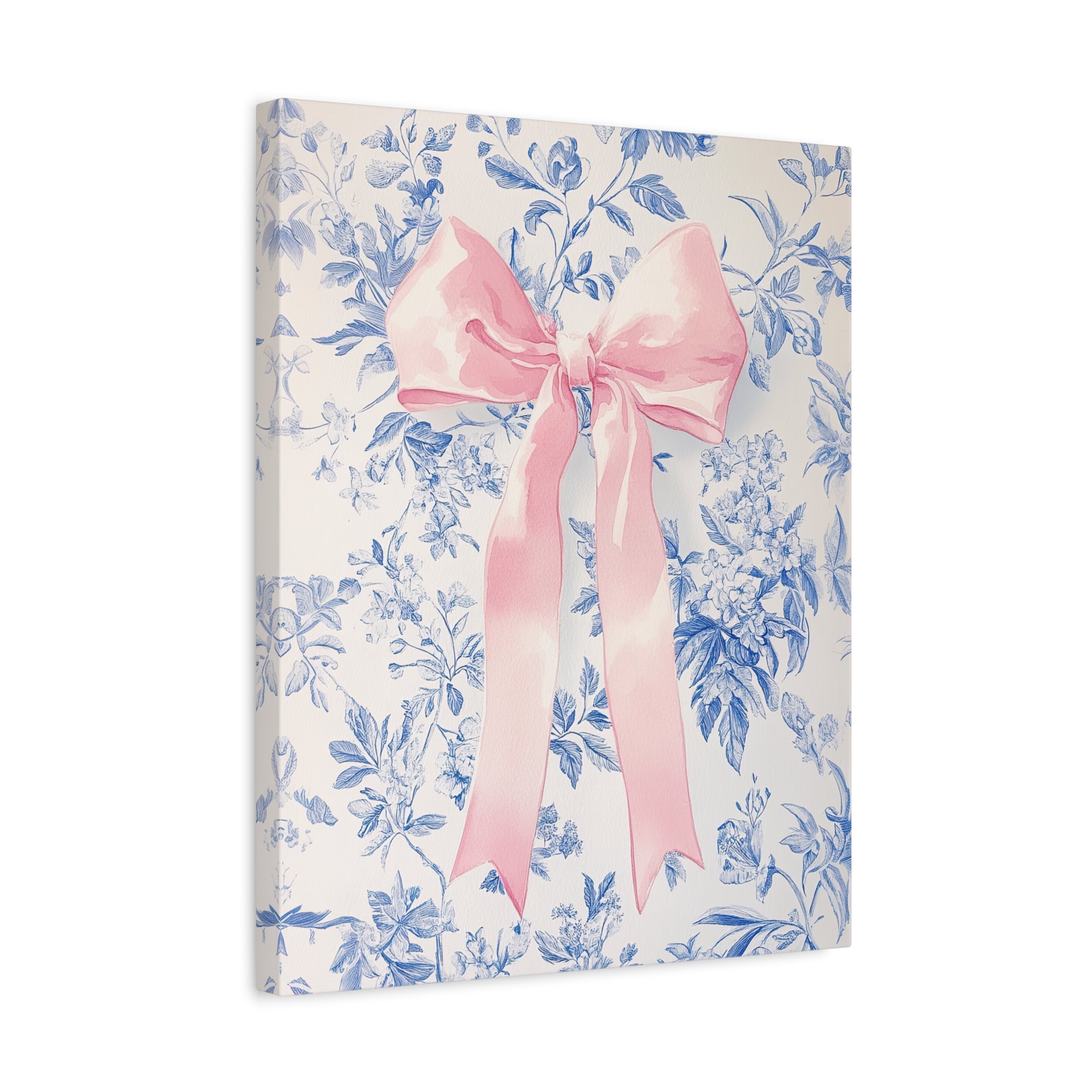 1.25" Matte Canvas - Pink Bow Floralscape