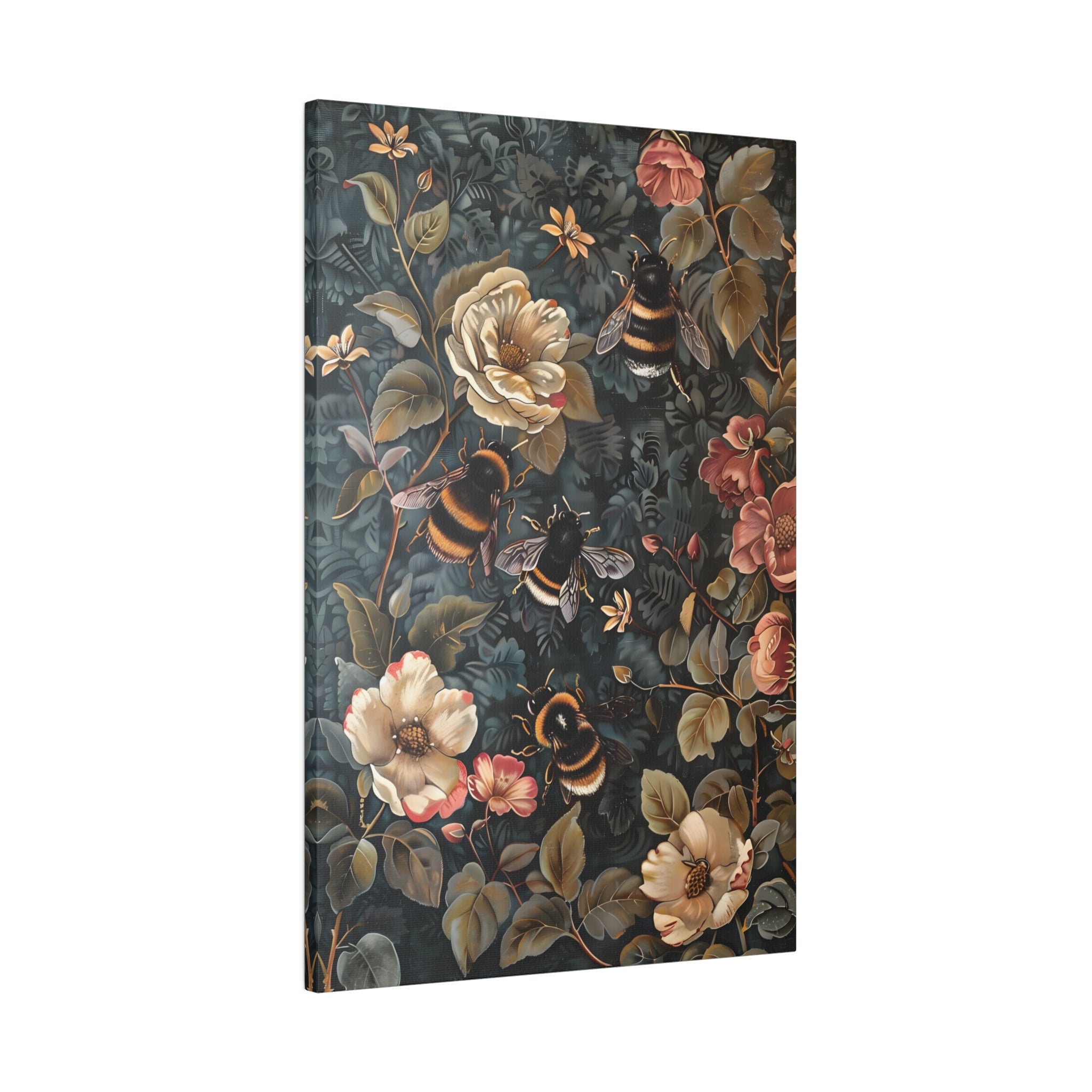 .75" Matte Canvas - Bumblebee Botanical Rhapsody
