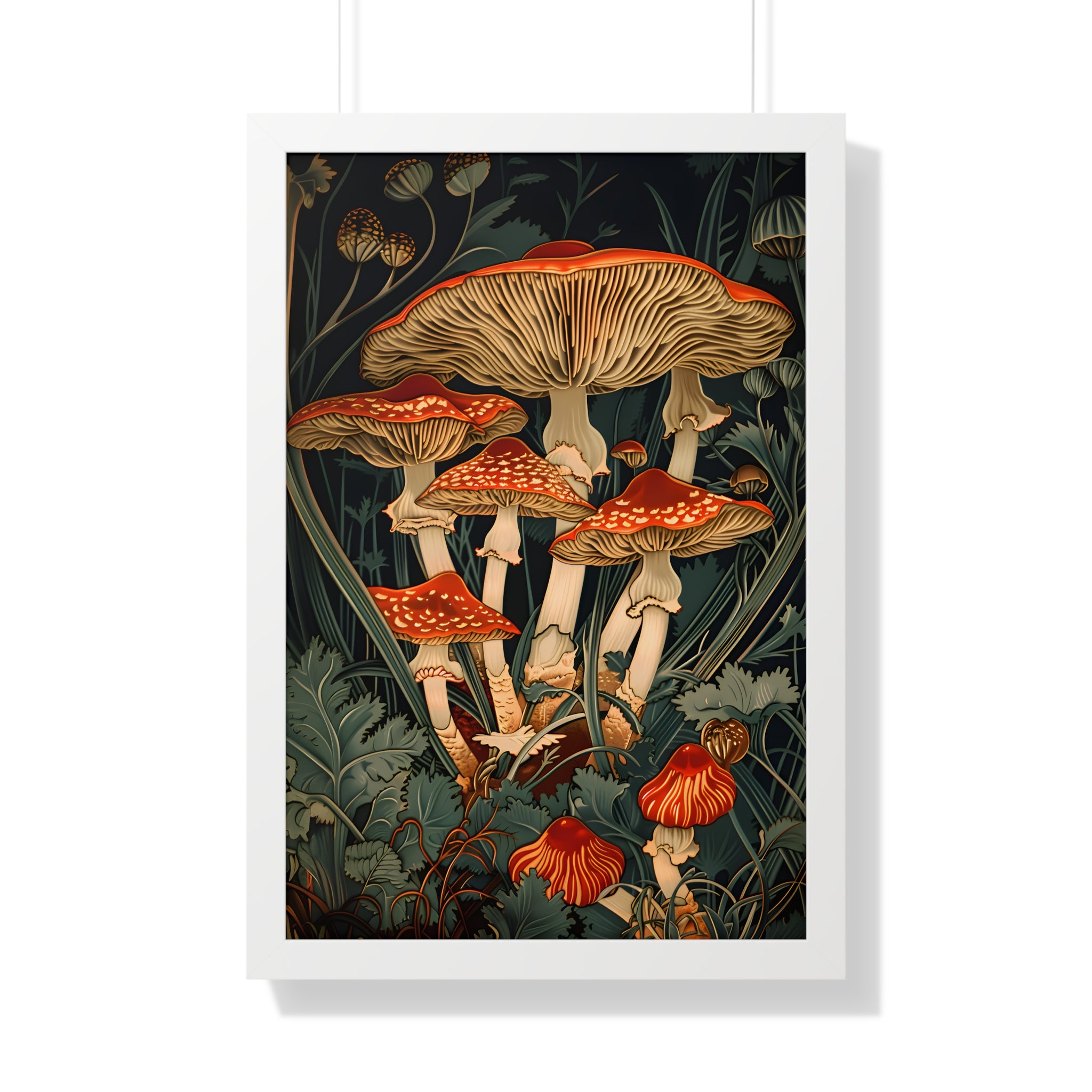 Framed Paper Print - Woodland Mushrooms Revival