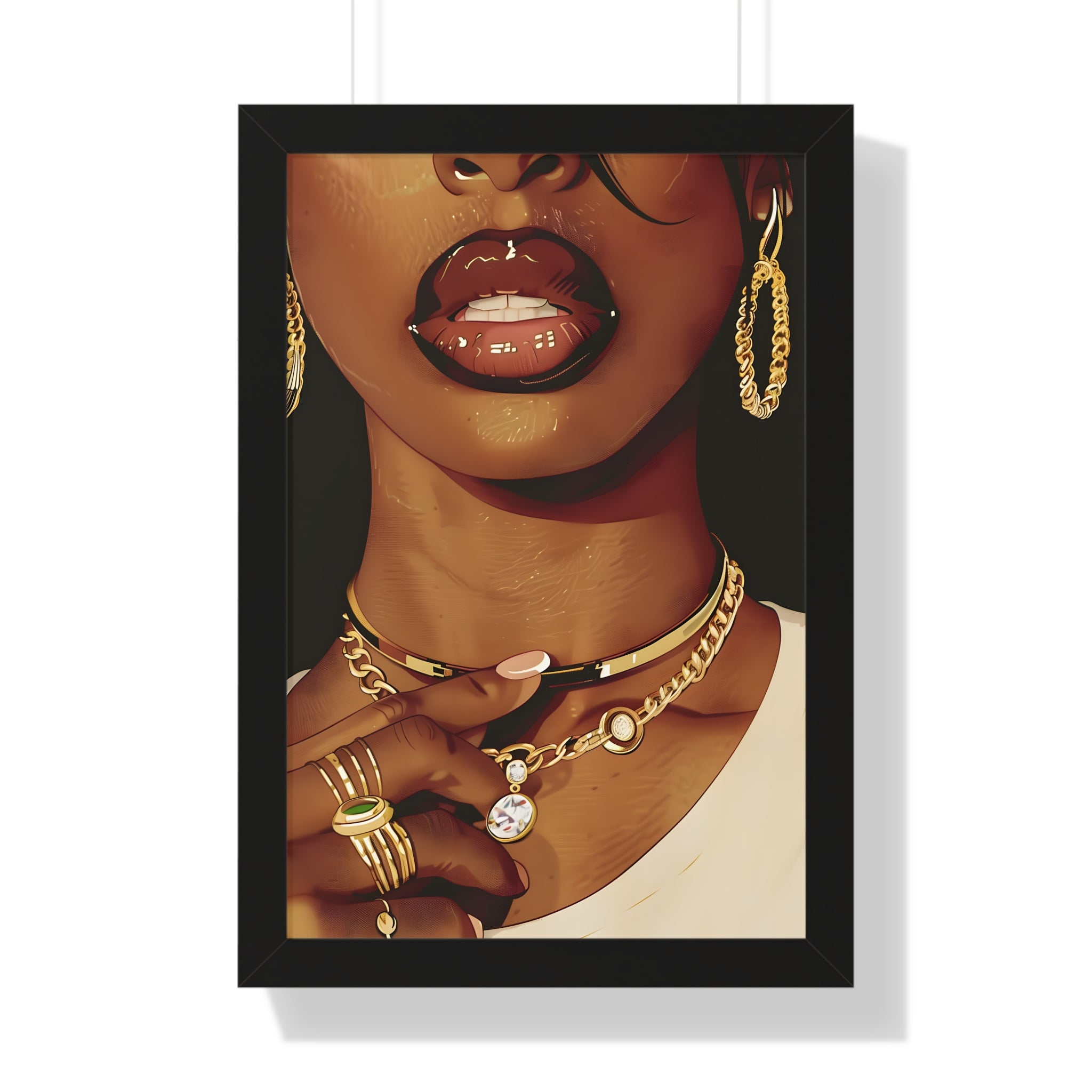 Framed Paper Print - Golden Luxe Confidence Portrait